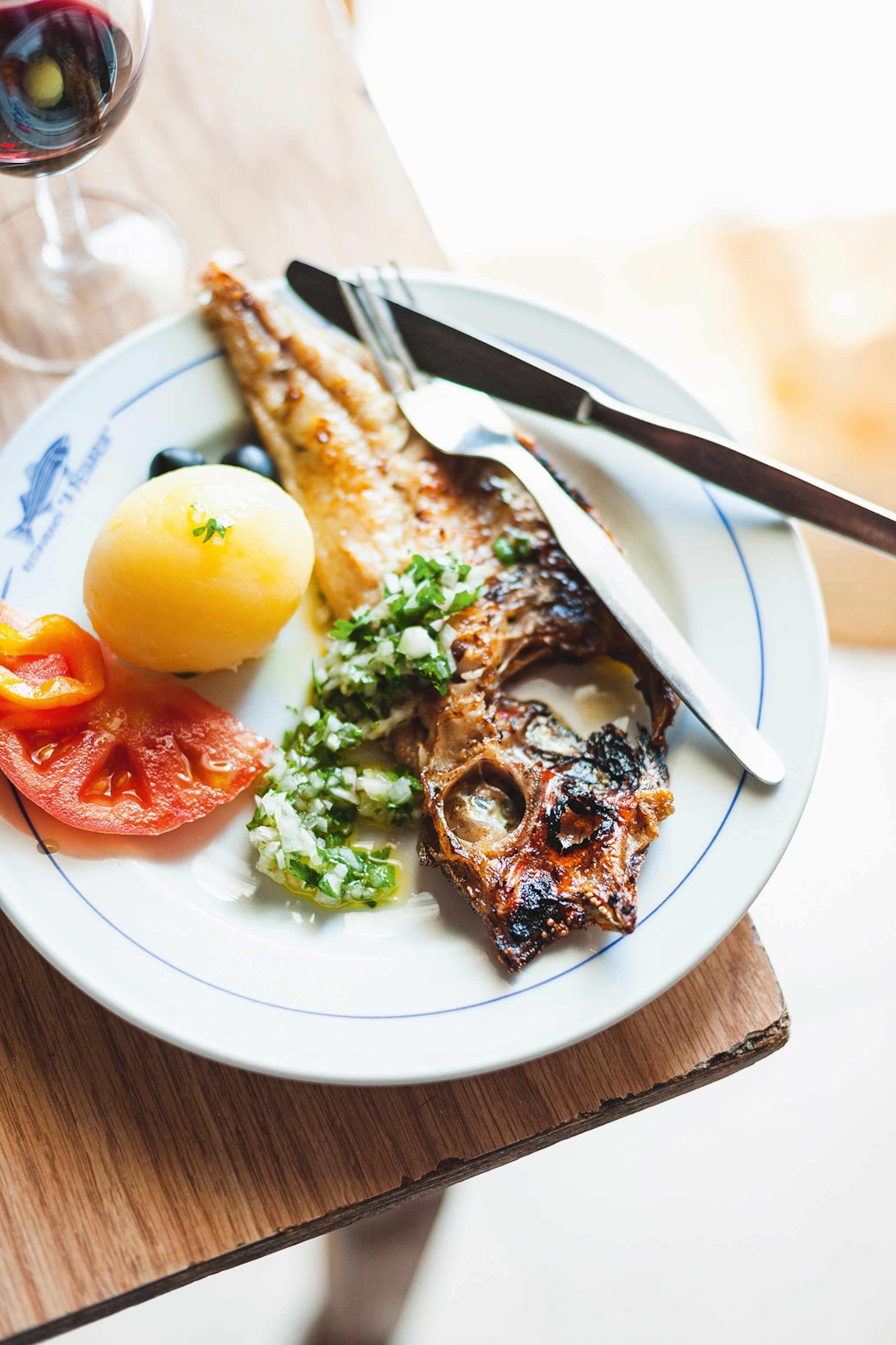 A fish on a plate