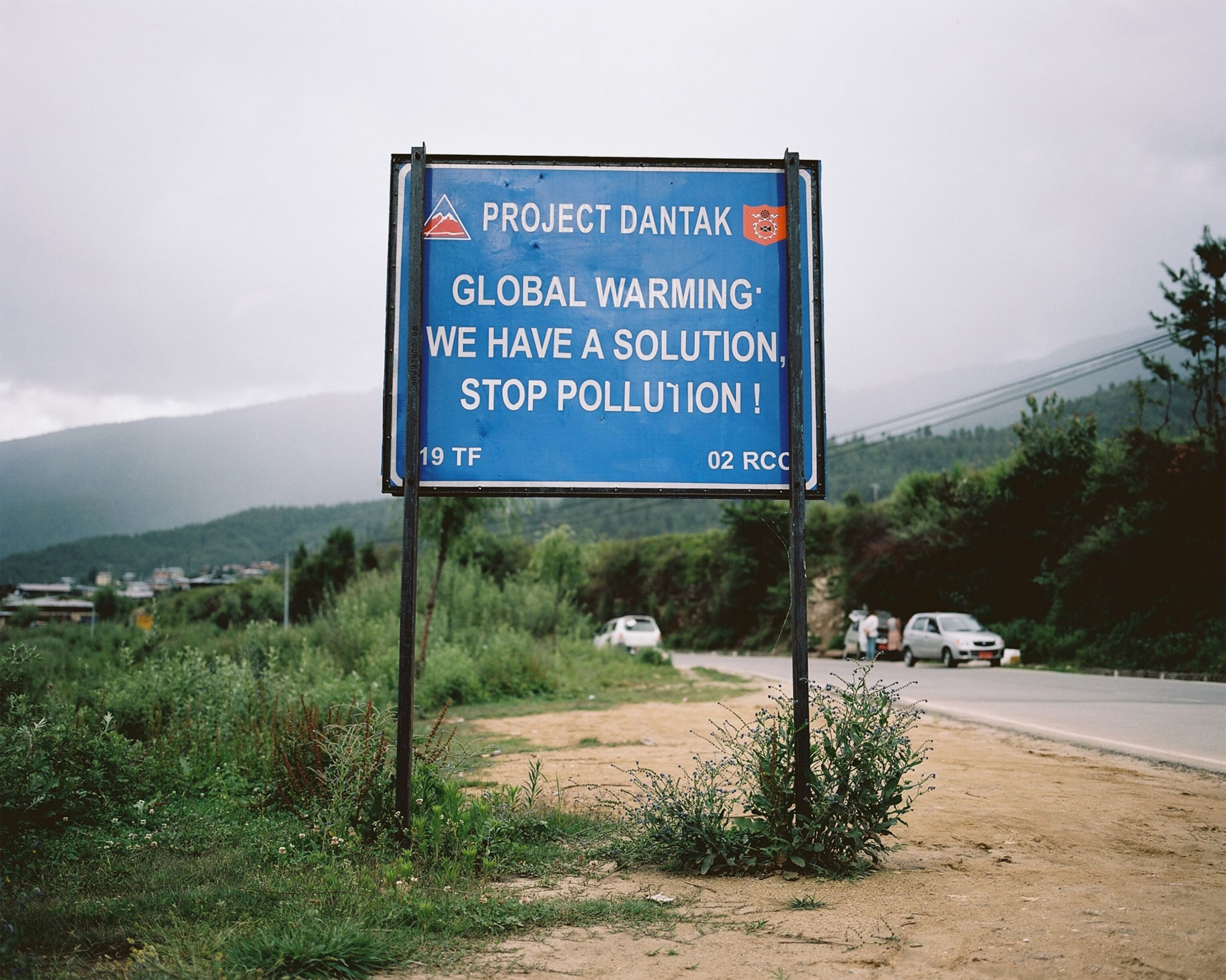 a sign in the mountains of Bhutan