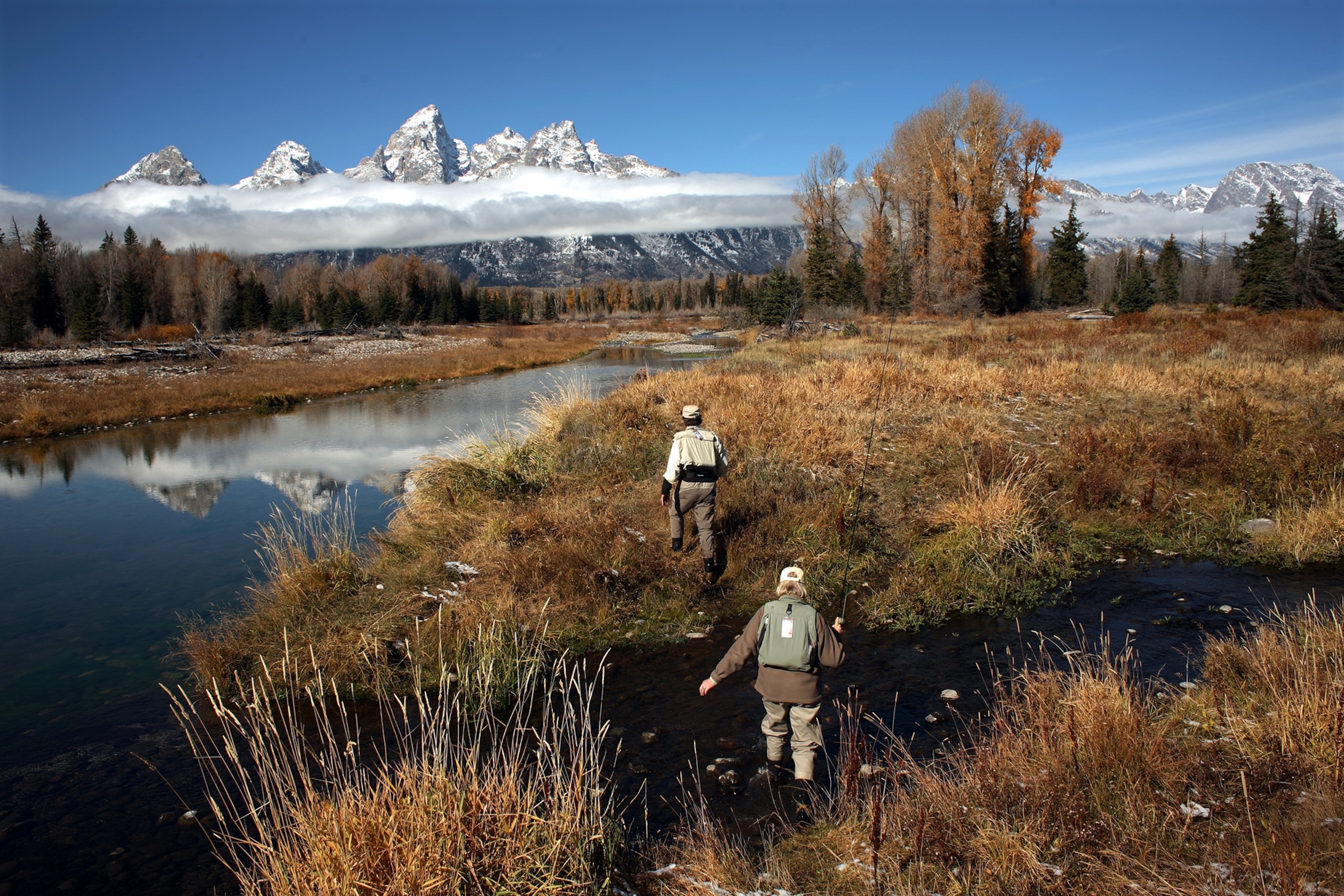 Fly fishing in Grand Teton National Park.