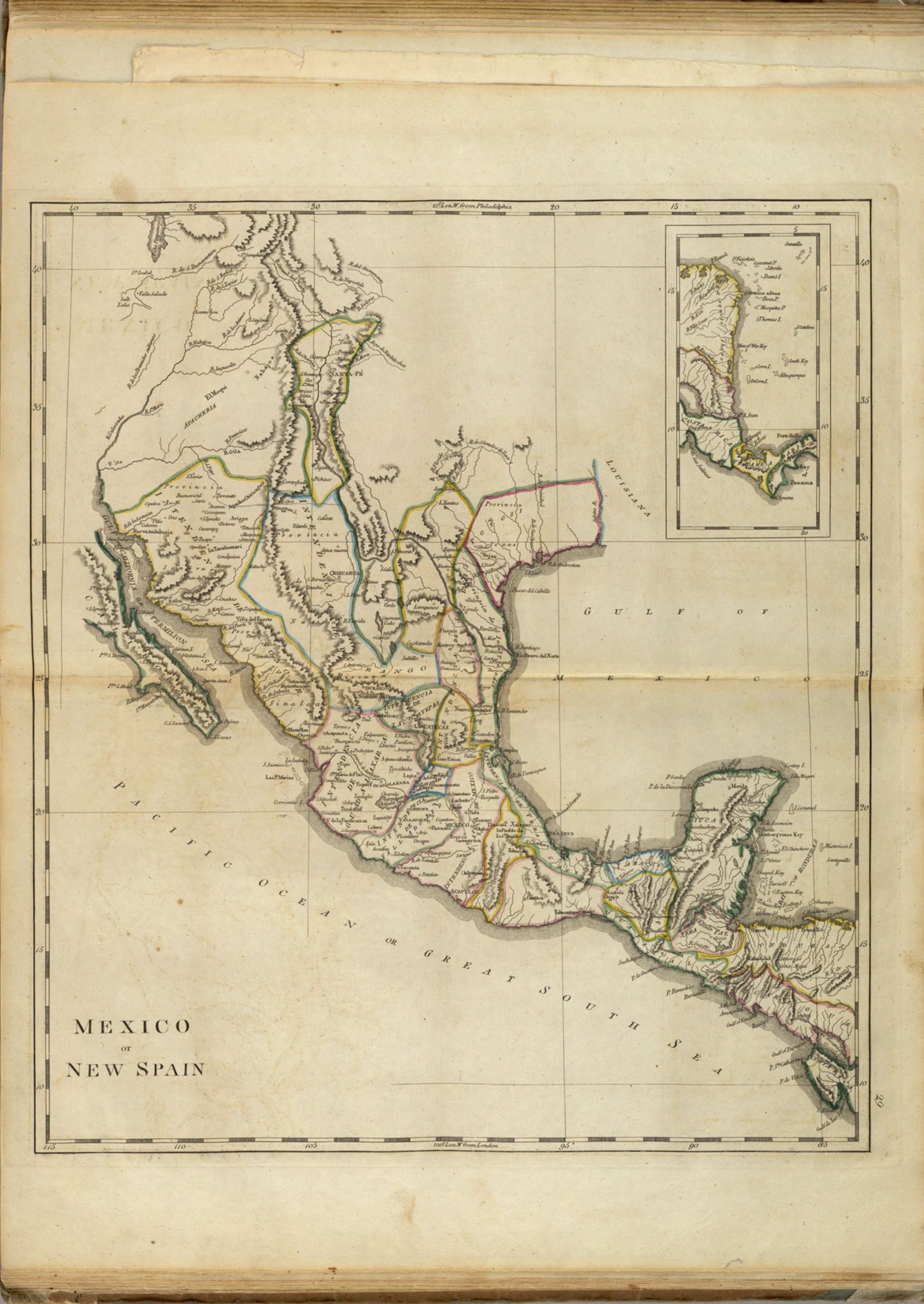 a map of Mexico in 1814