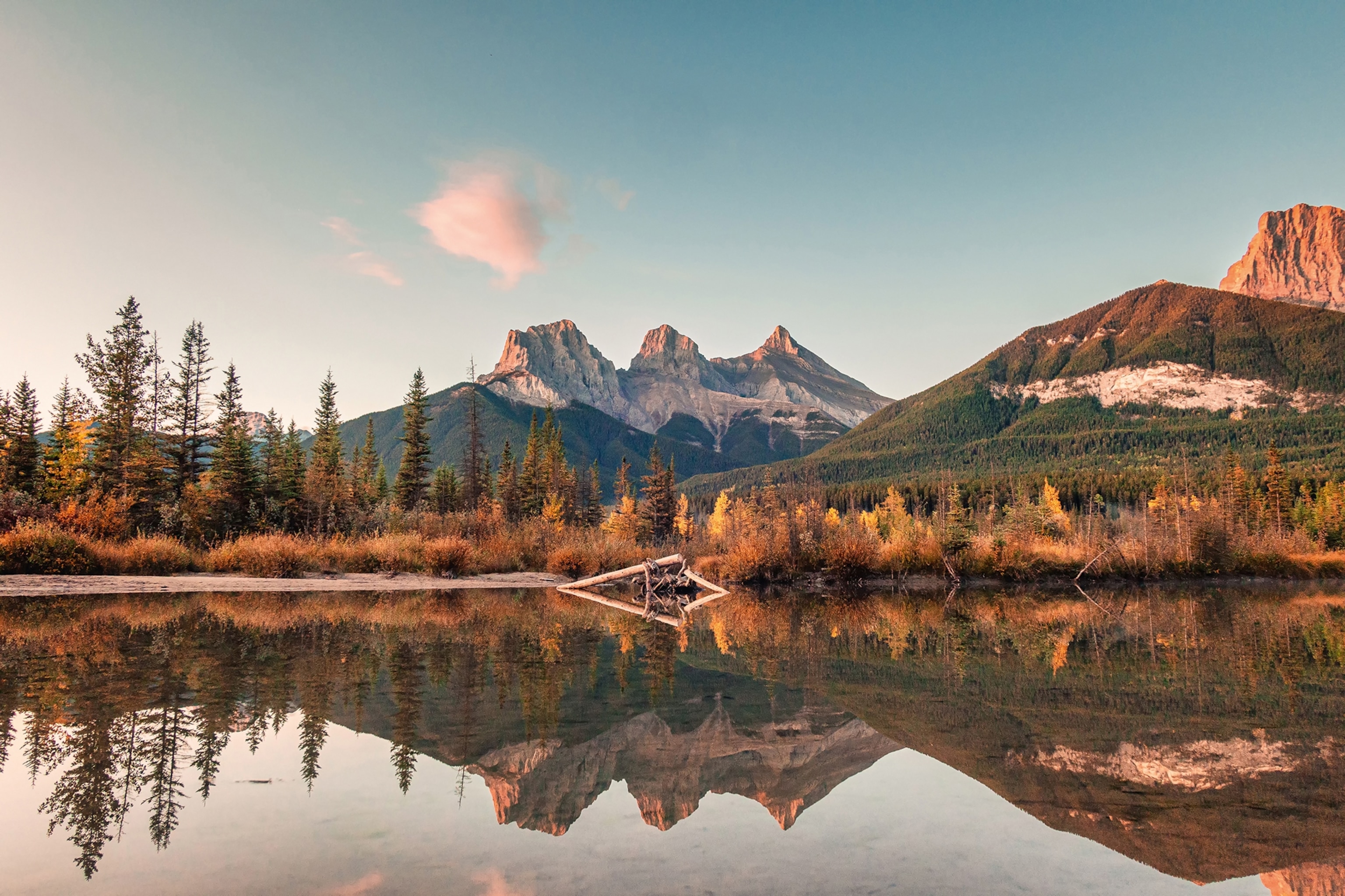 The Three Sisters Mountains in Alberta.