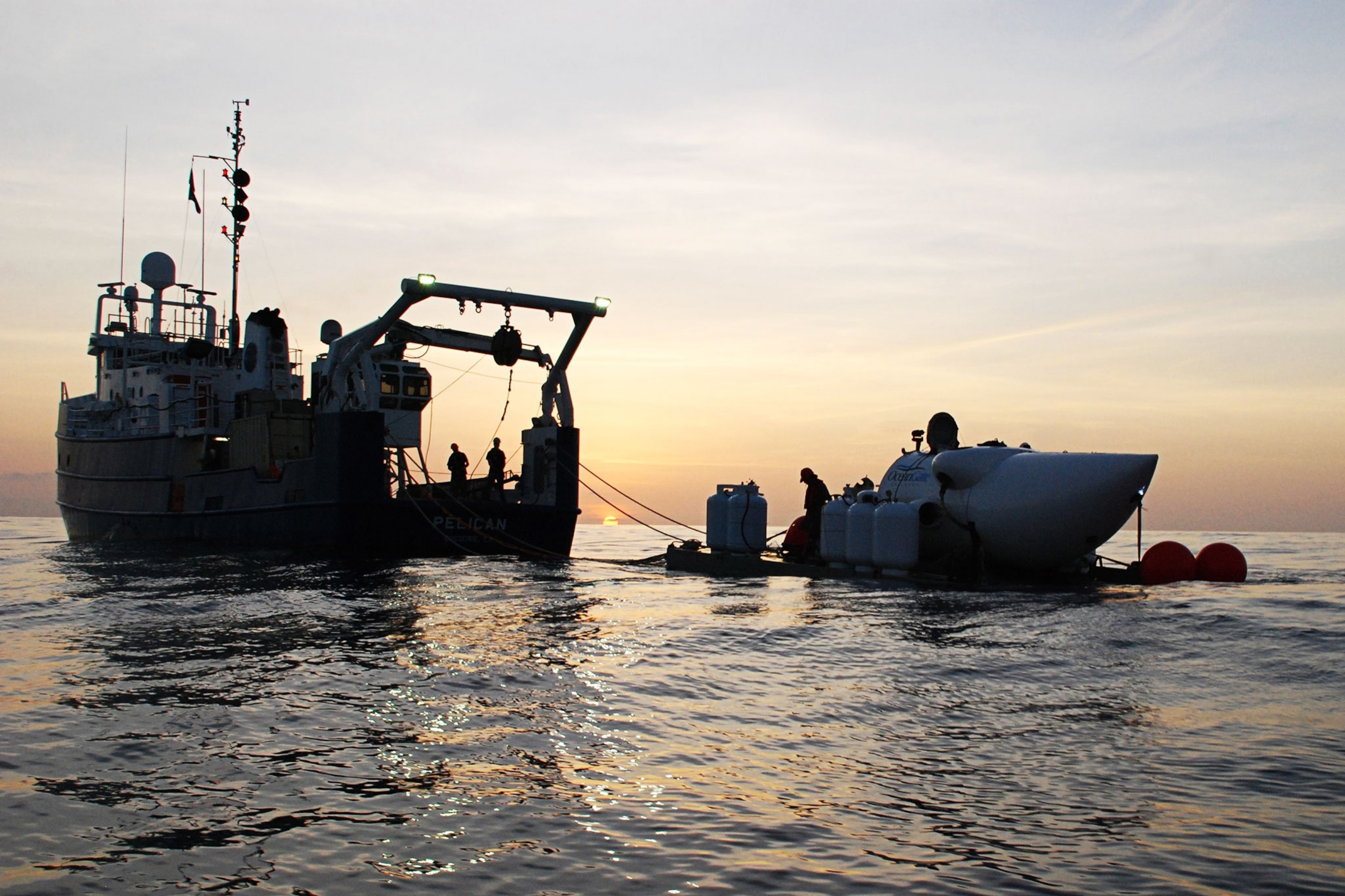 the submersible Cyclops I aboard its Mobile Subsea Launch and Recovery System (MSLARS), Gulf of Mexico