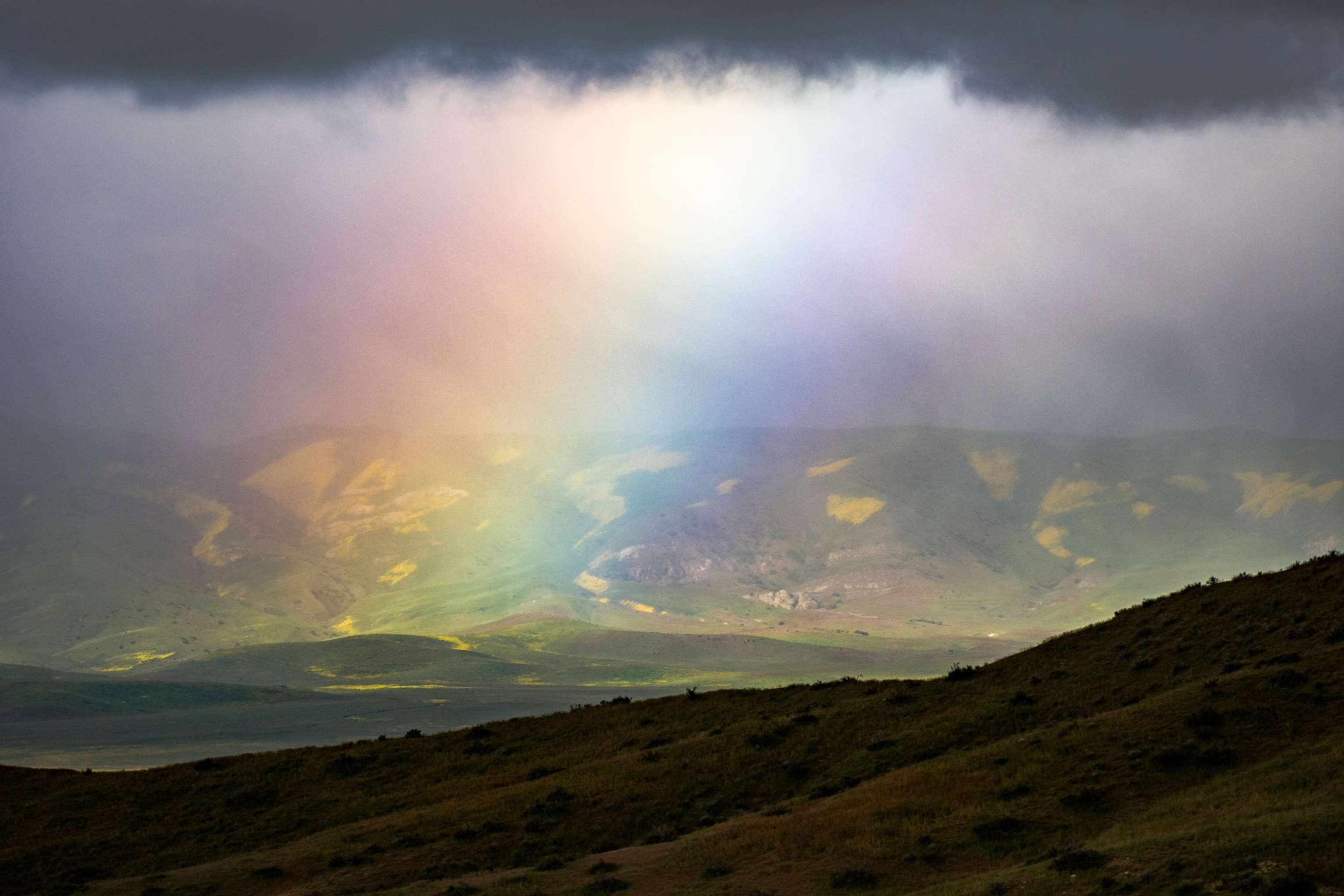 rainbow over the Carrizo Plain