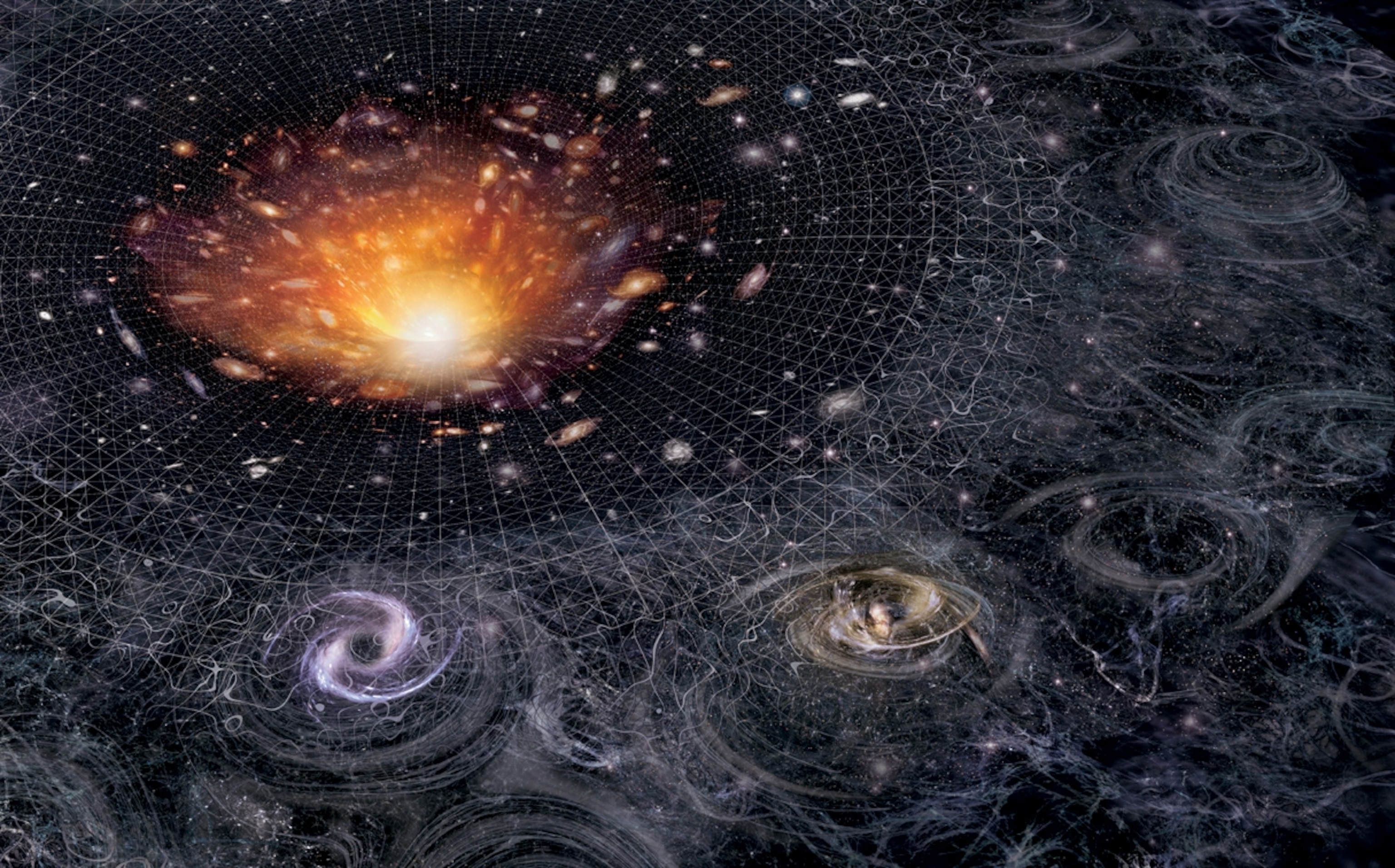Art rendering of the Big Rip, one potential future death of the universe