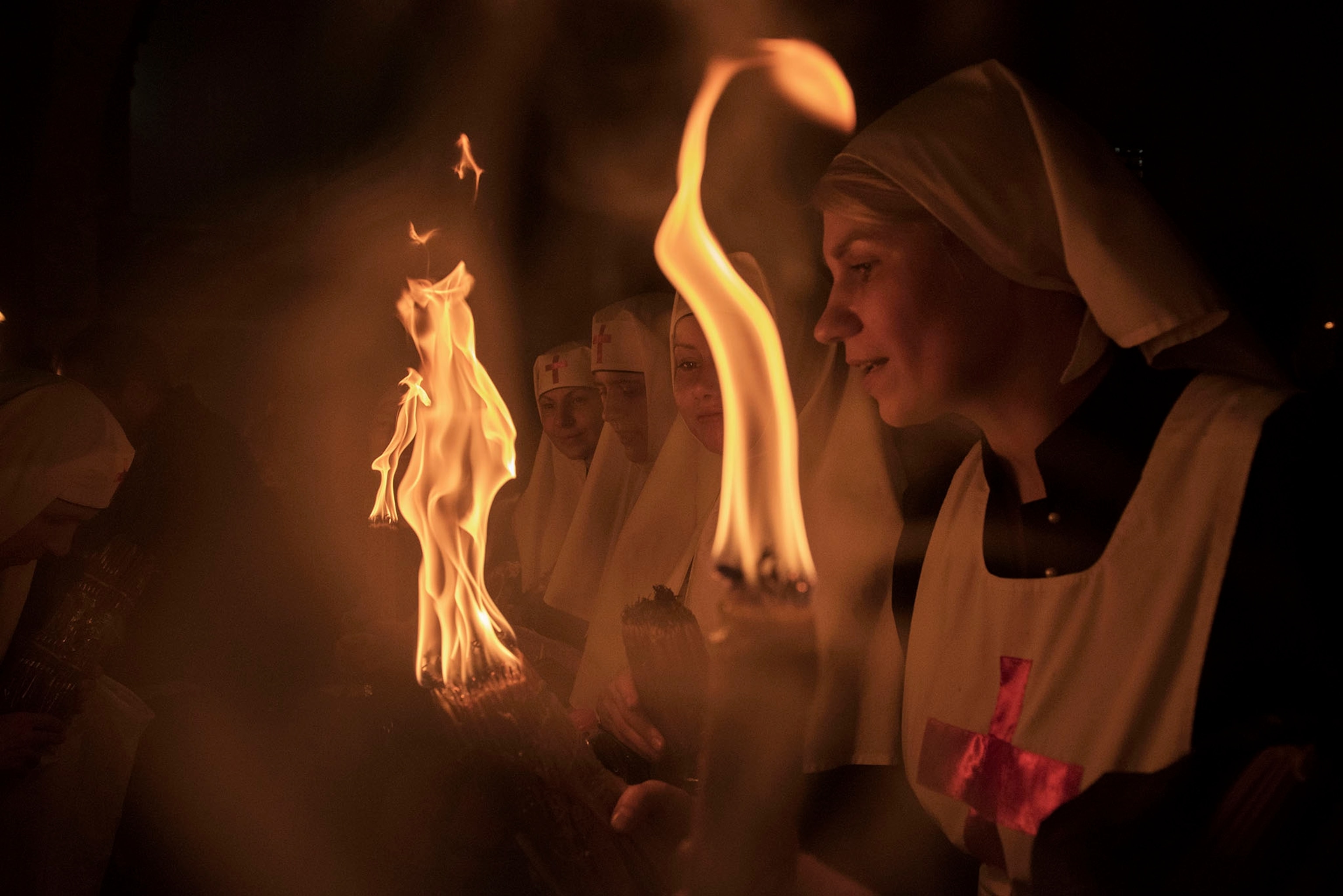 Holy Fire at Church of the Holy Sepulchre at Easter