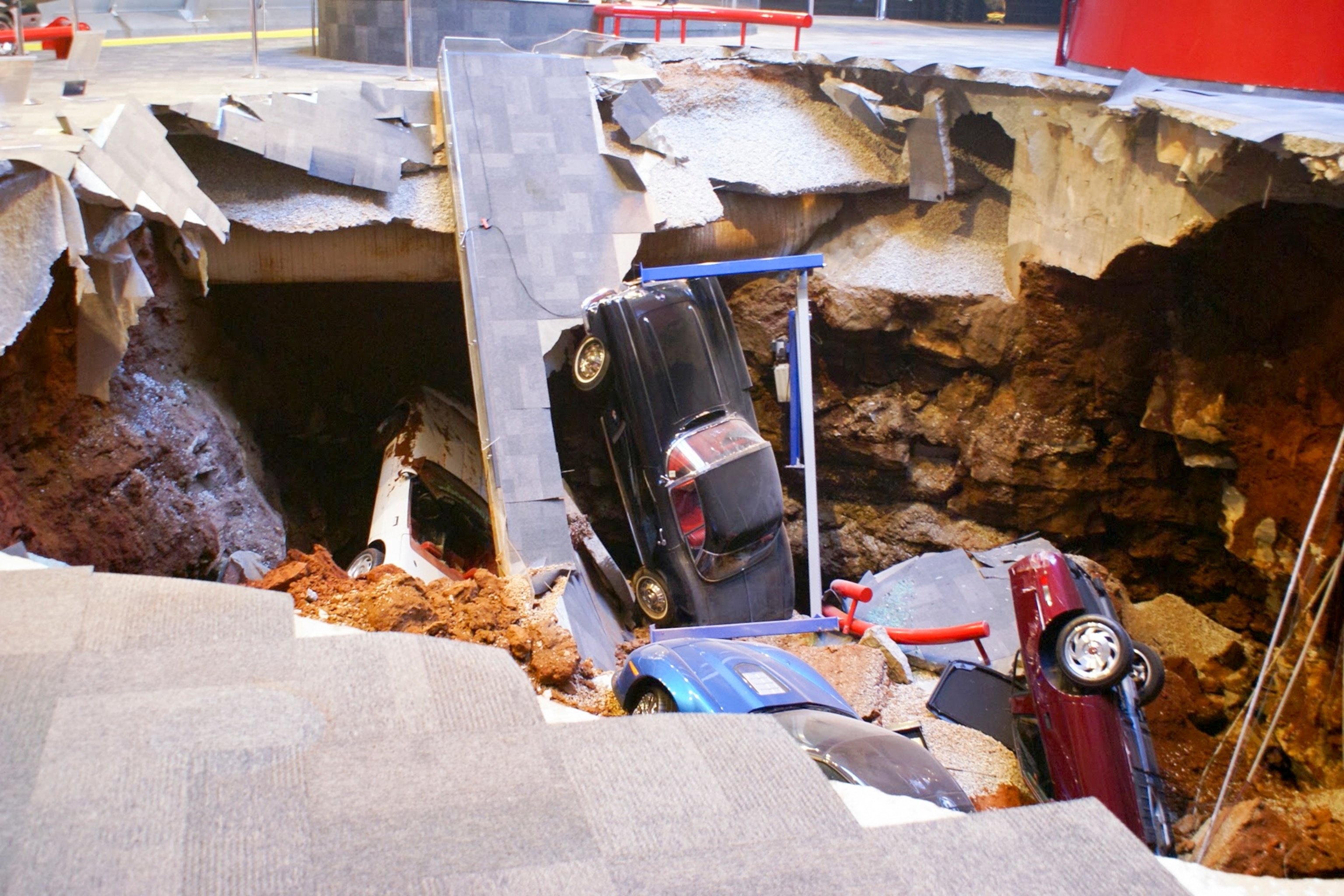 corvettes in a sinkhole.