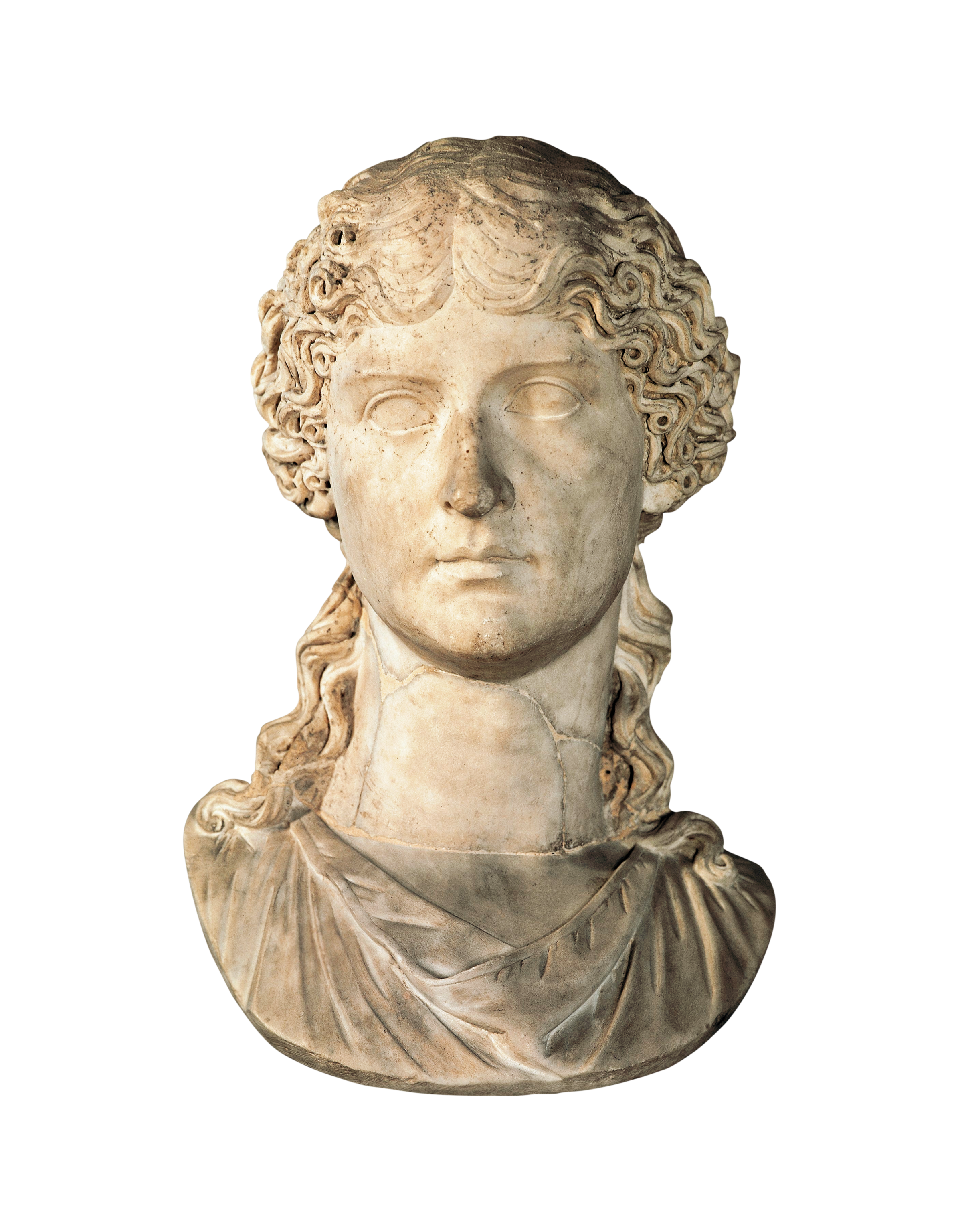 This stone bust is carved into the shape of Agrippina the Elder who was Germanicus’s wife and Augustus’s granddaughter.