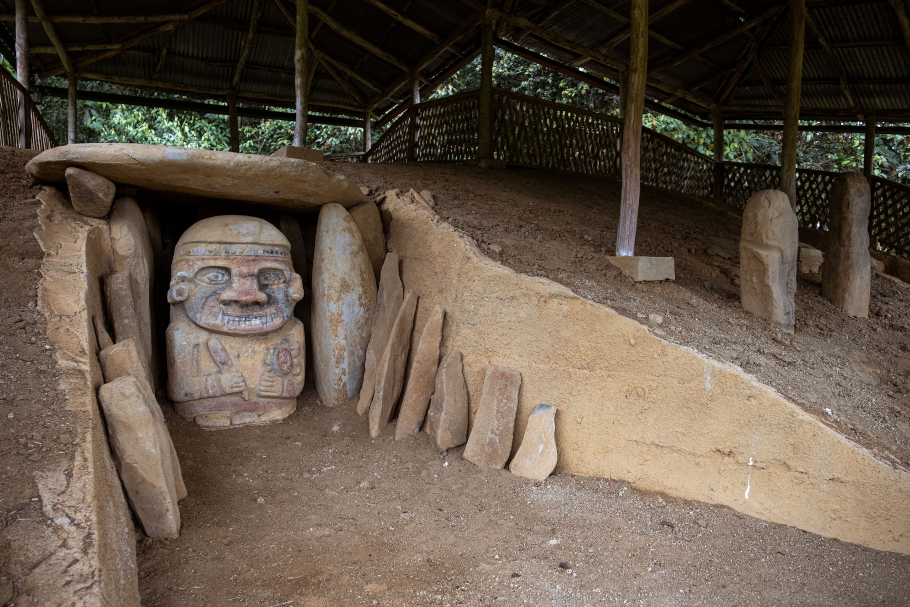 a statue seen in San Agustin, Colombia