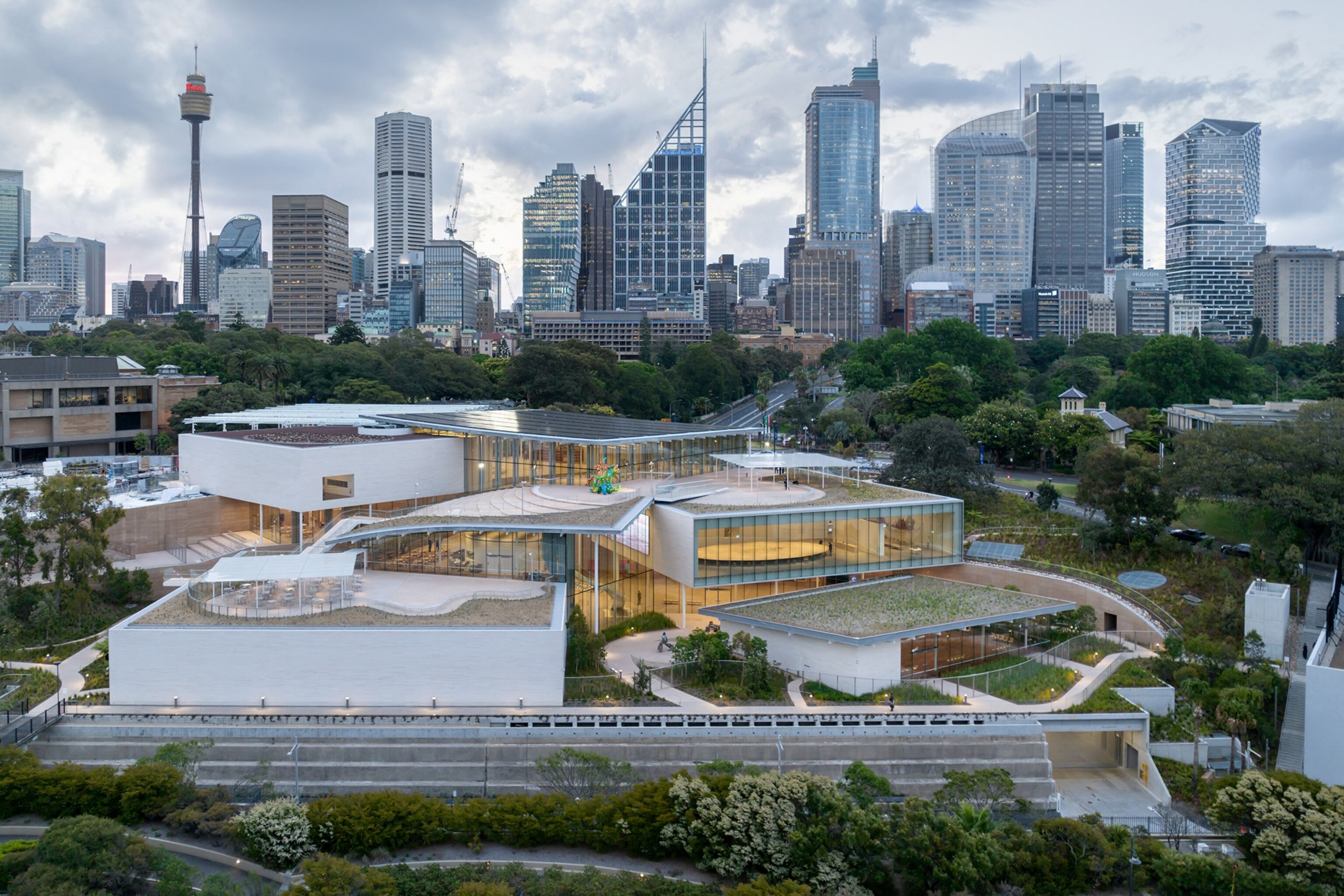 Aerial view of the Art Gallery of New South Wales’ new SANAA-designed building.