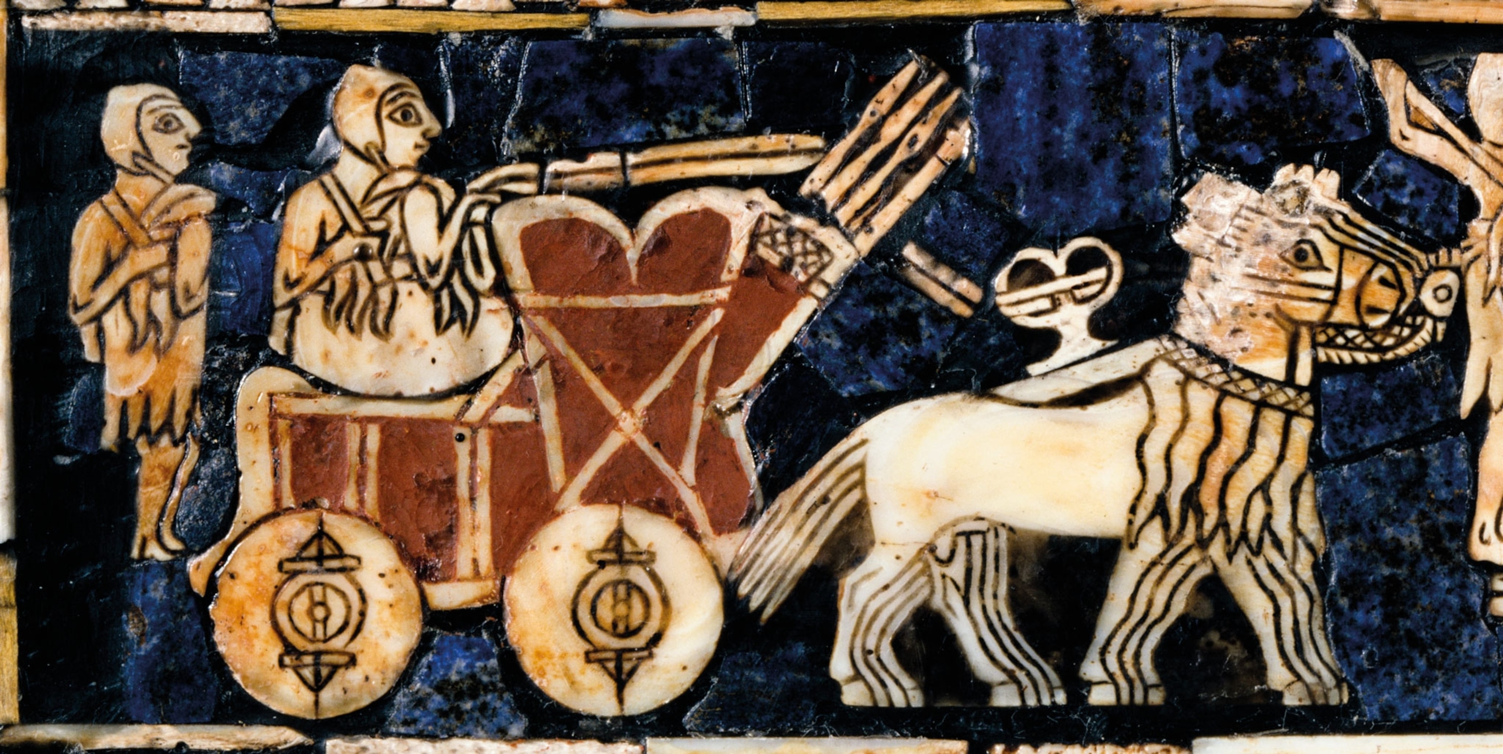 a chariot being pulled by a horse