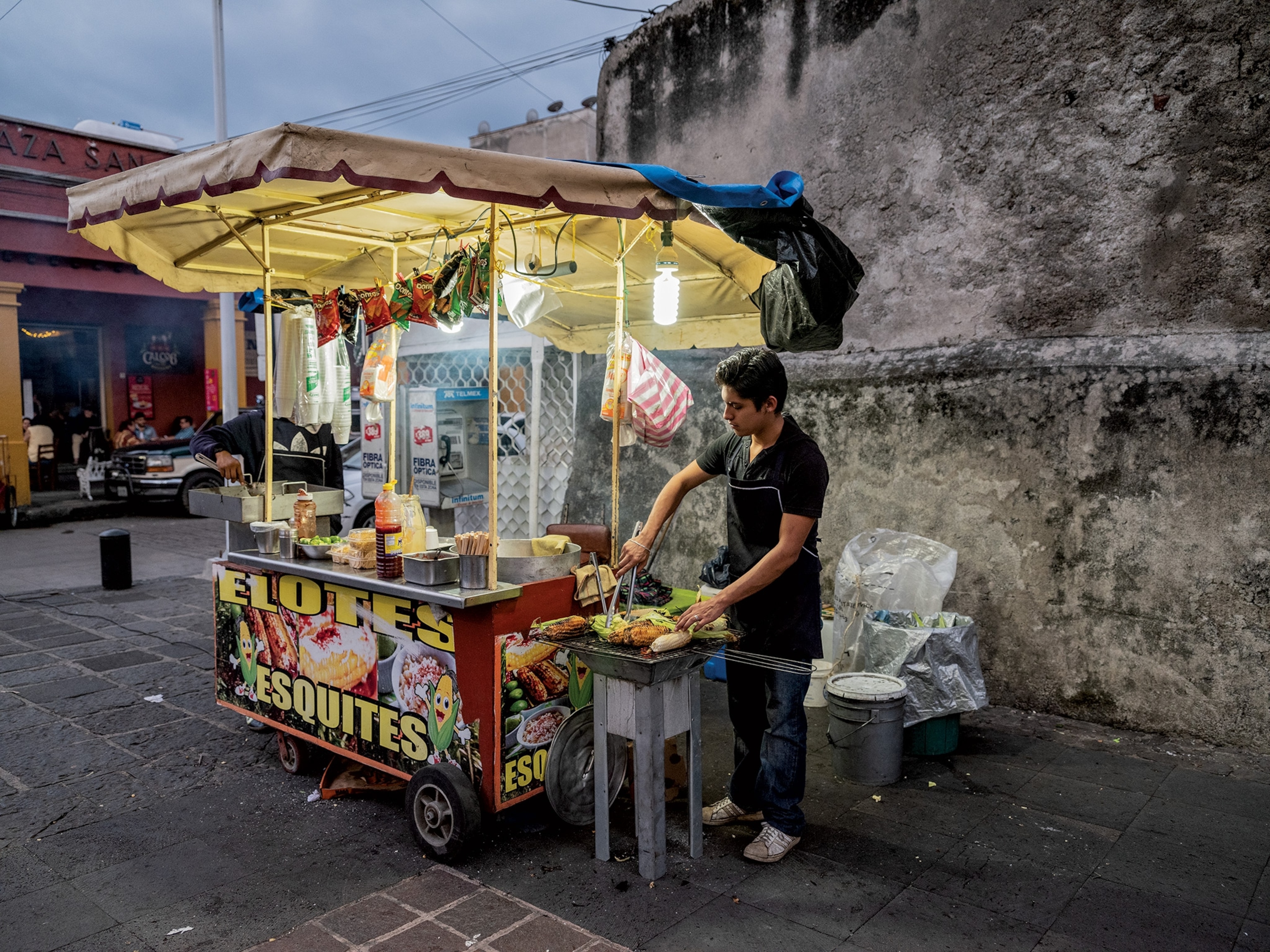 a street vendor in Mexico City, Mexico