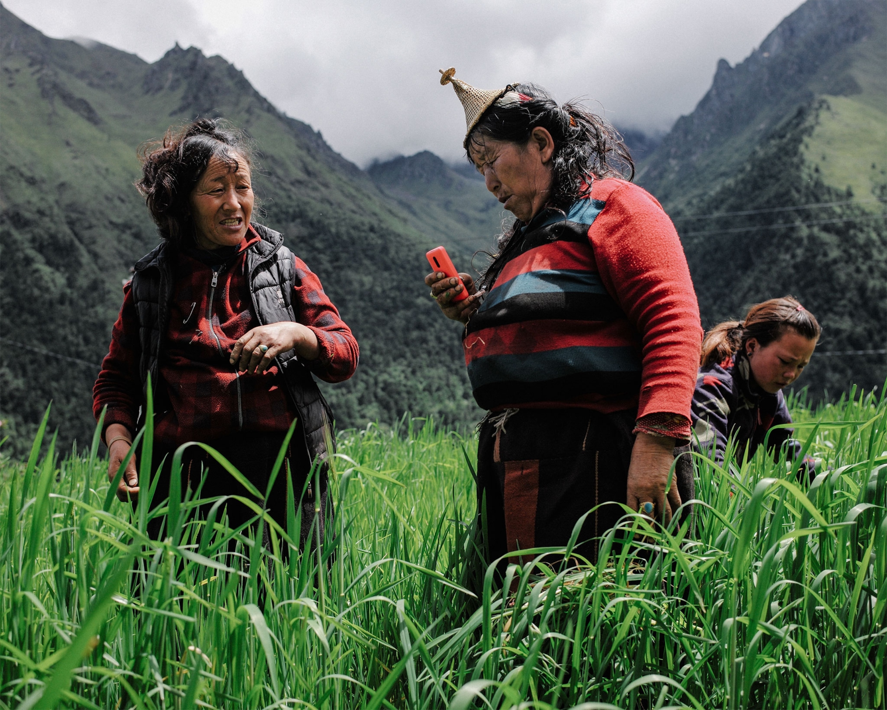 people in the mountains of Bhutan