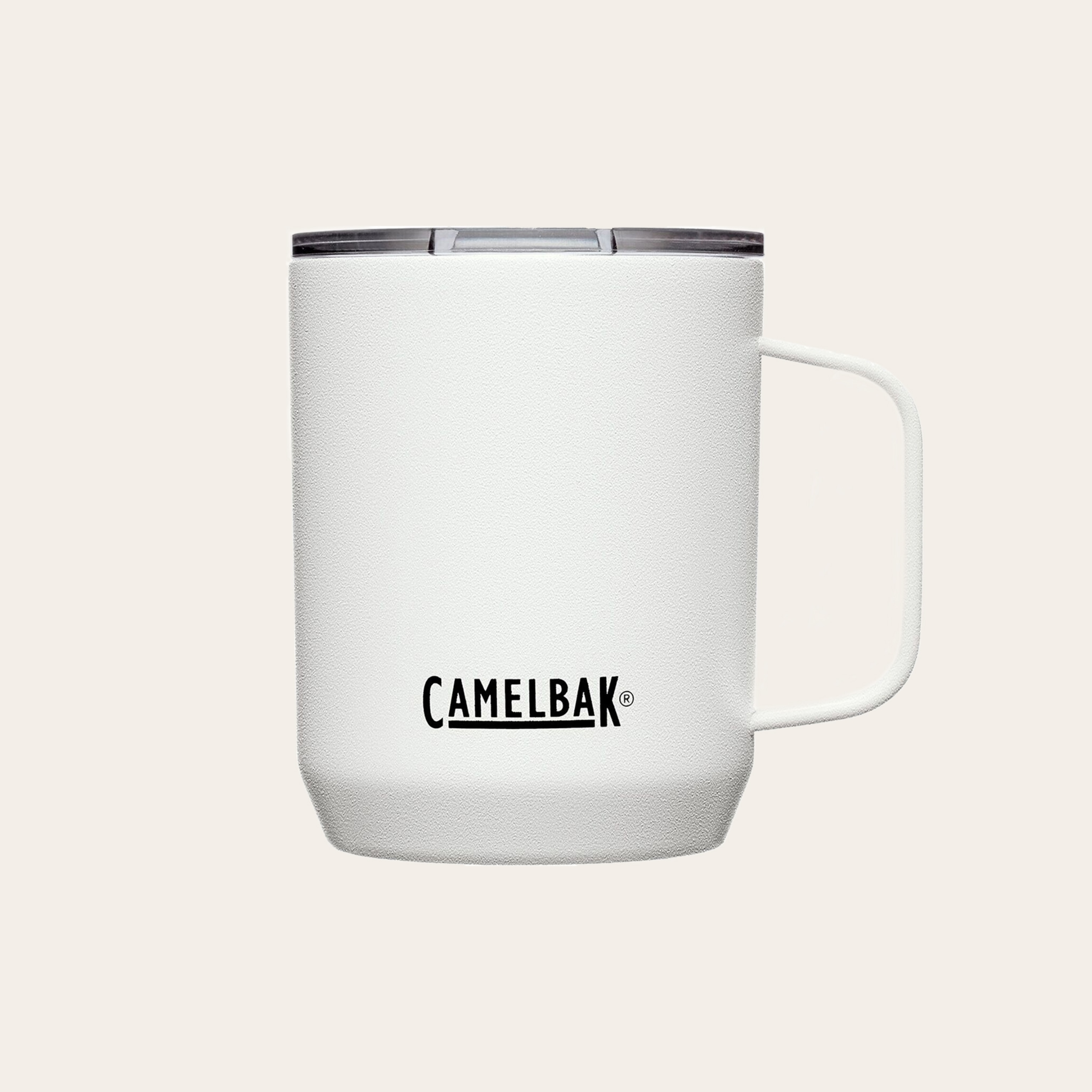 A white Camelbak mug
