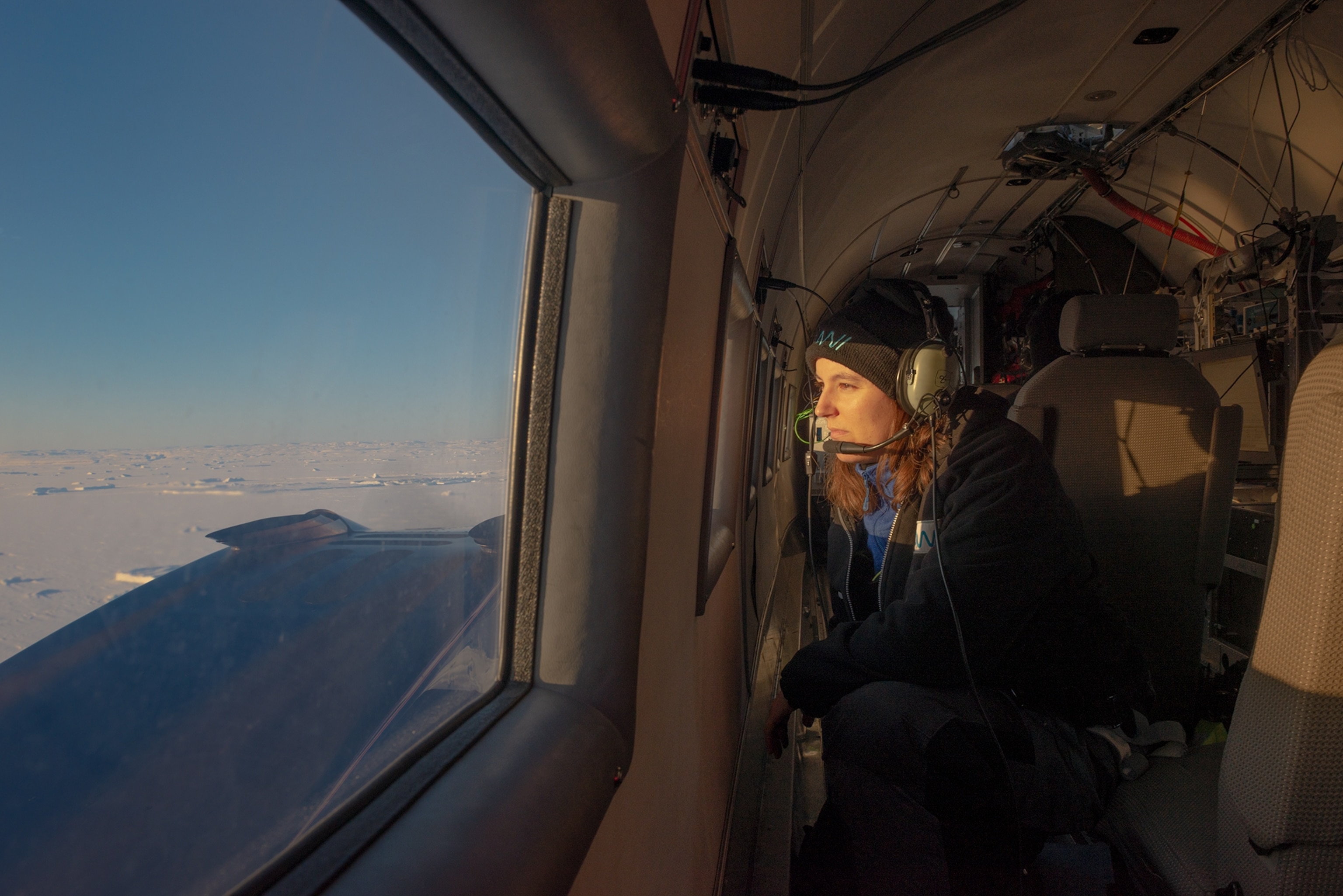 a research flight over sea ice