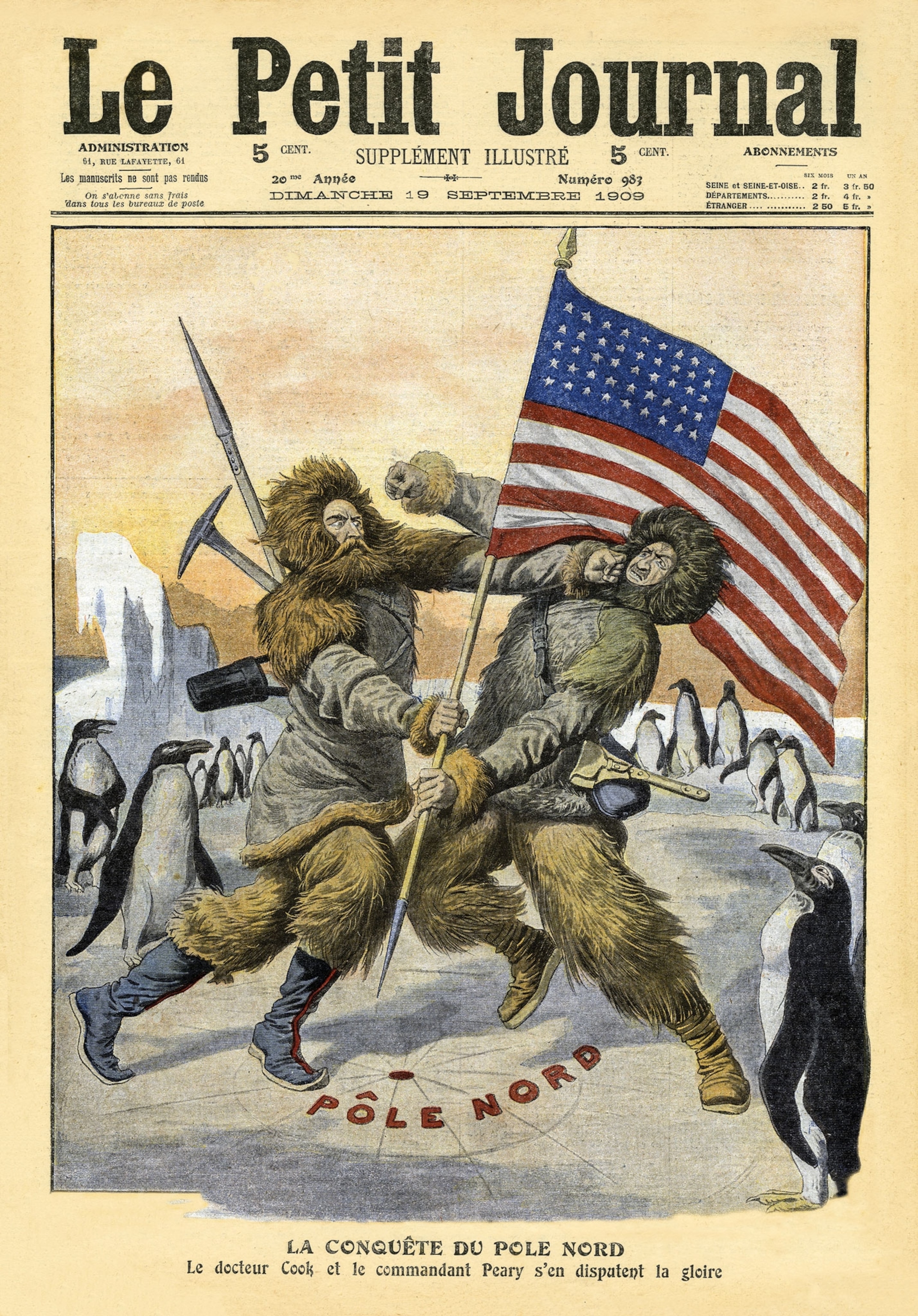 Peary and Cook on the cover of the Parisian publication Le Petit Journal