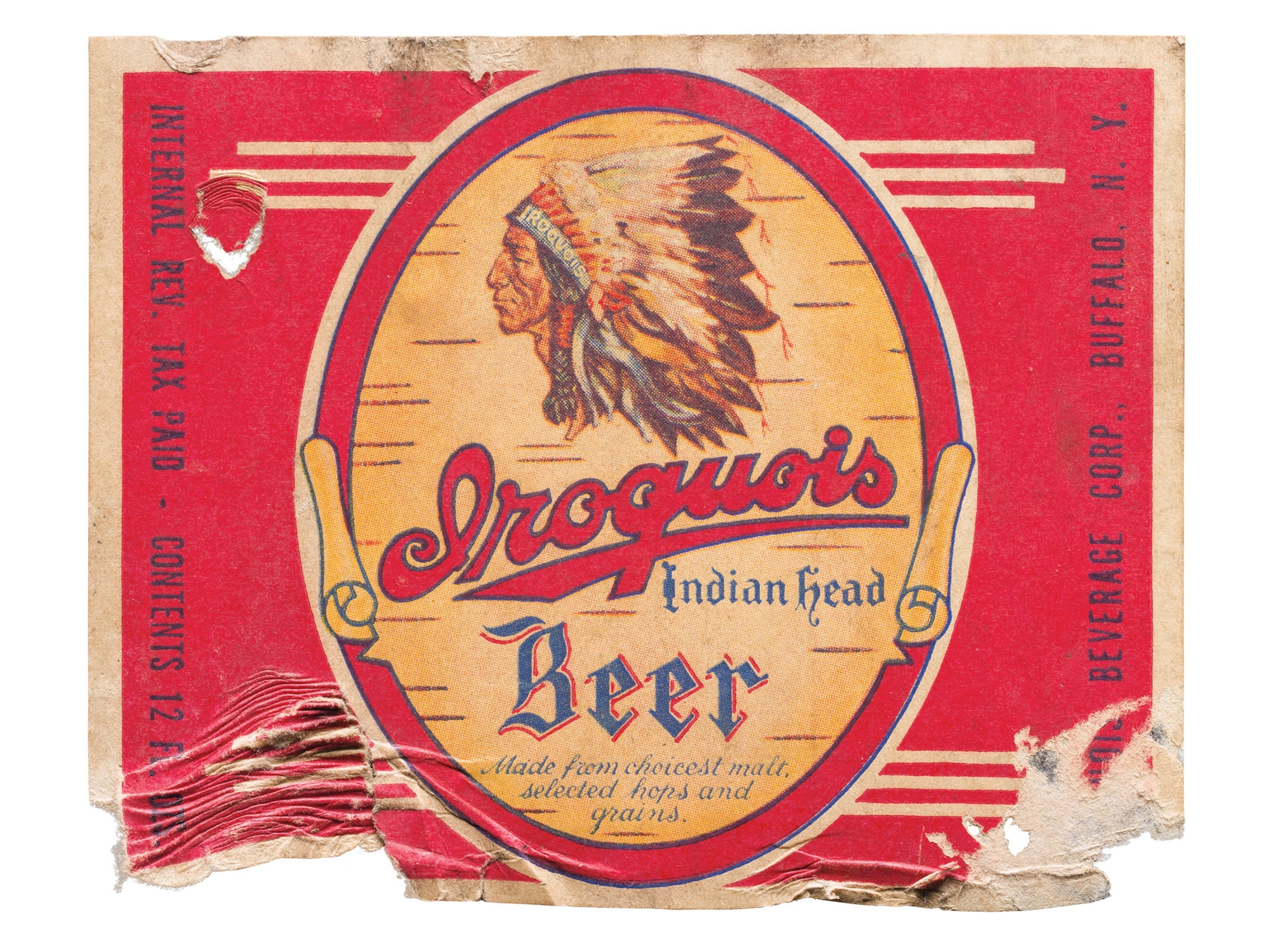 a beer label on a white background