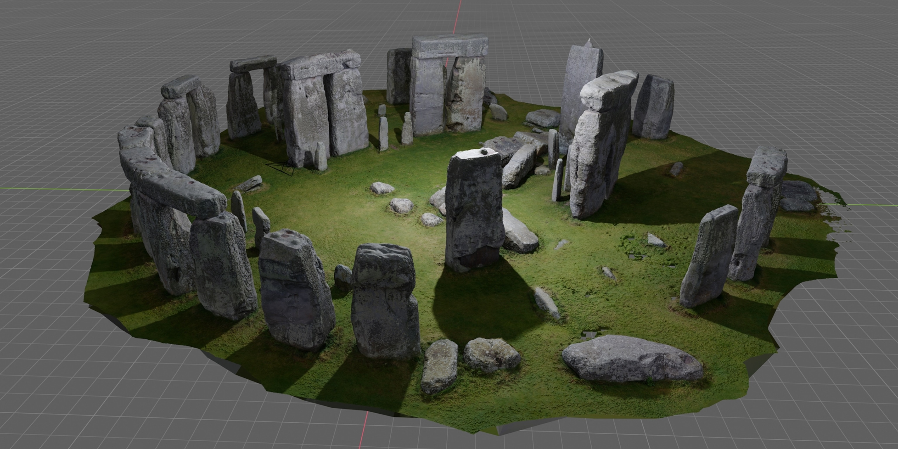 Picture of computer rendering of Stonehenge.