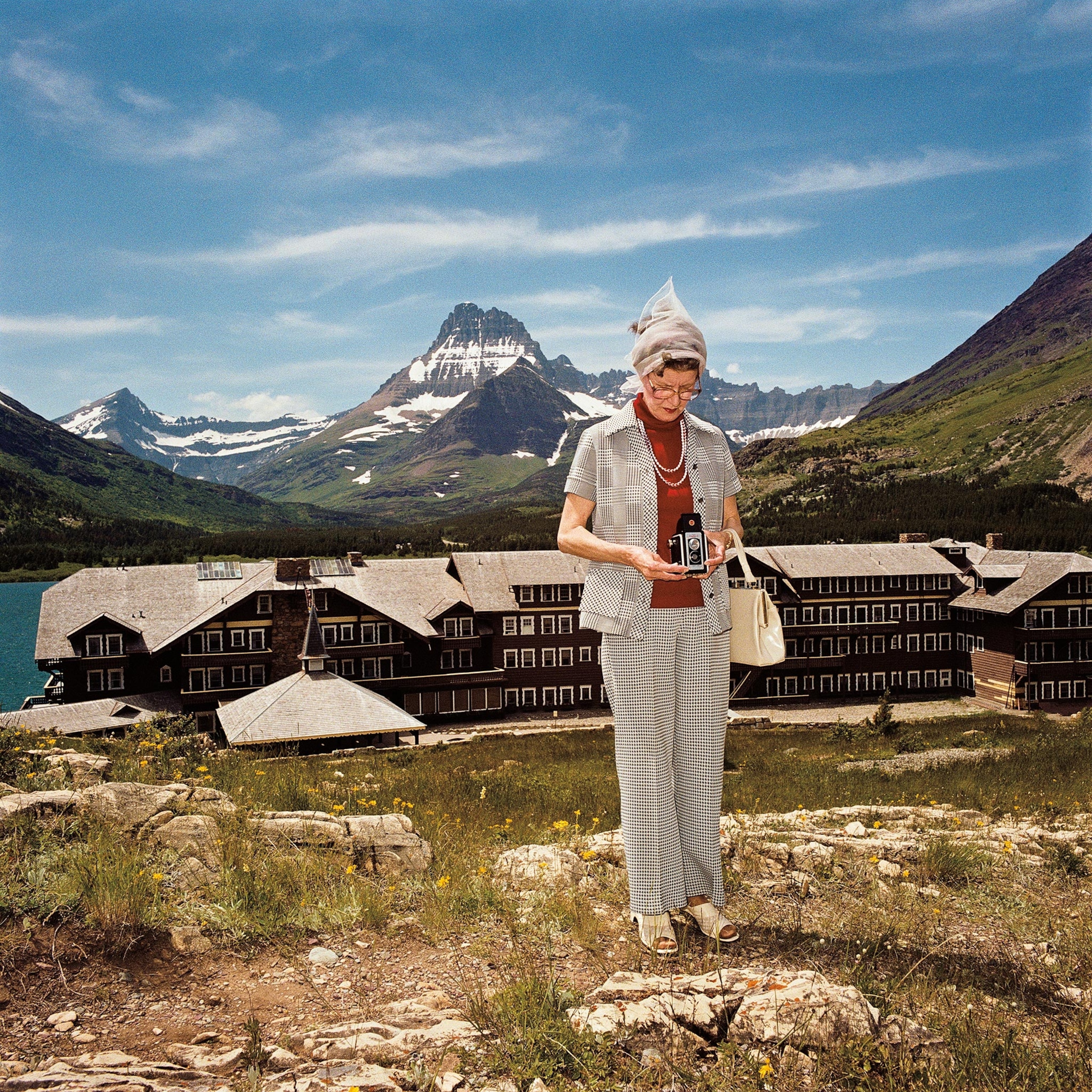 tourist at Glacier National Park