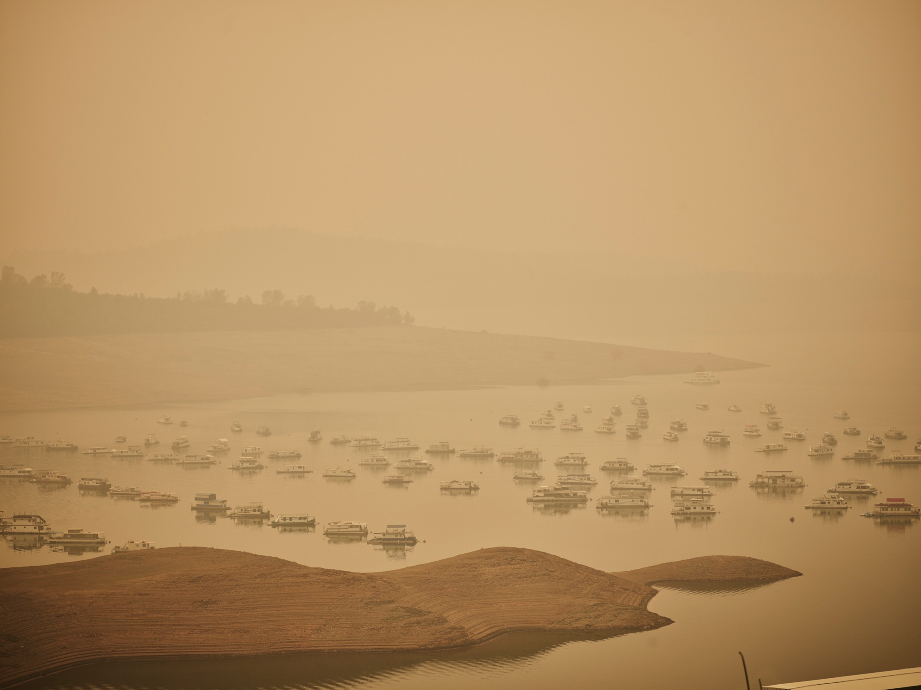 boats in the lake