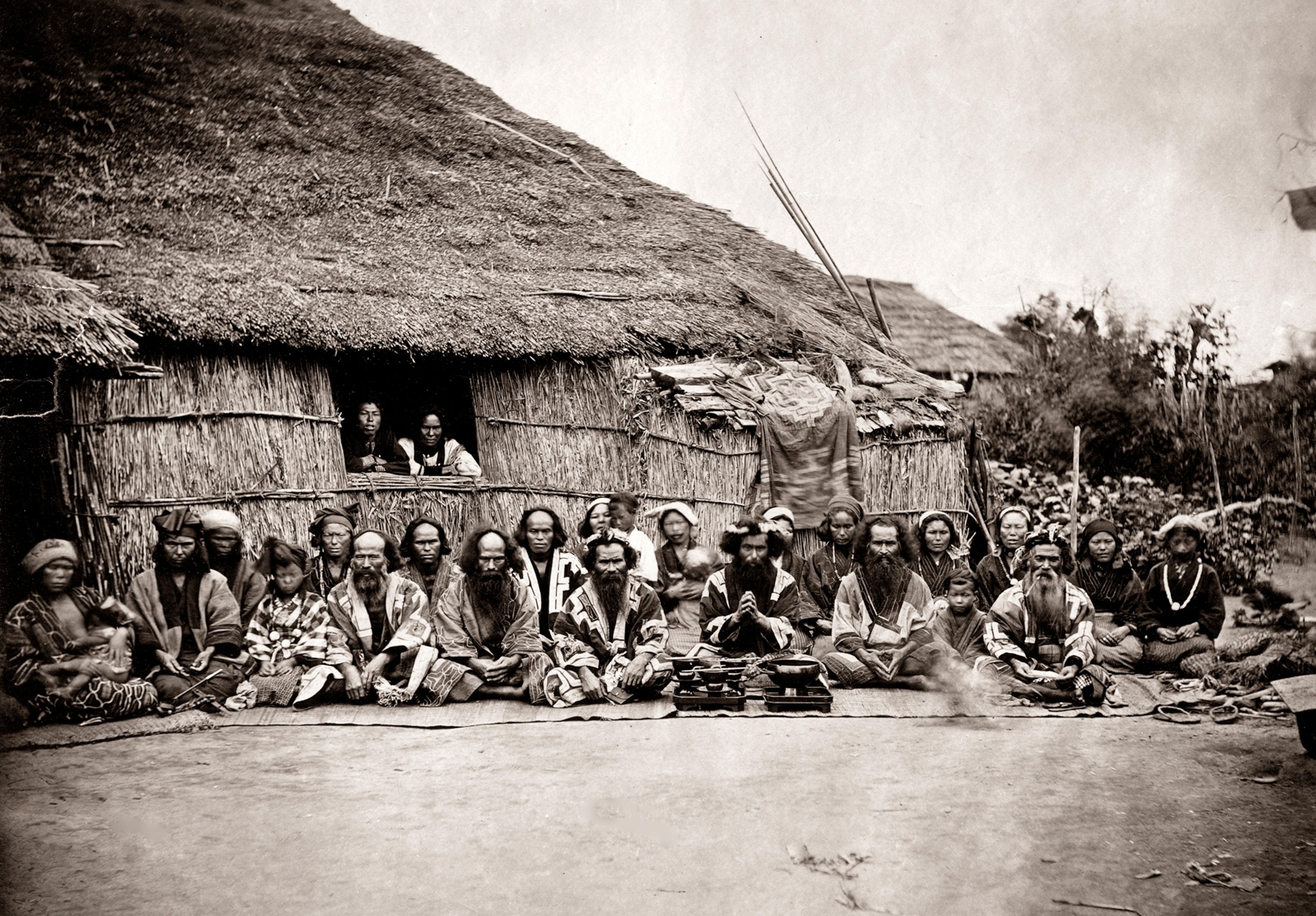 a group of Ainu taken in 1885
