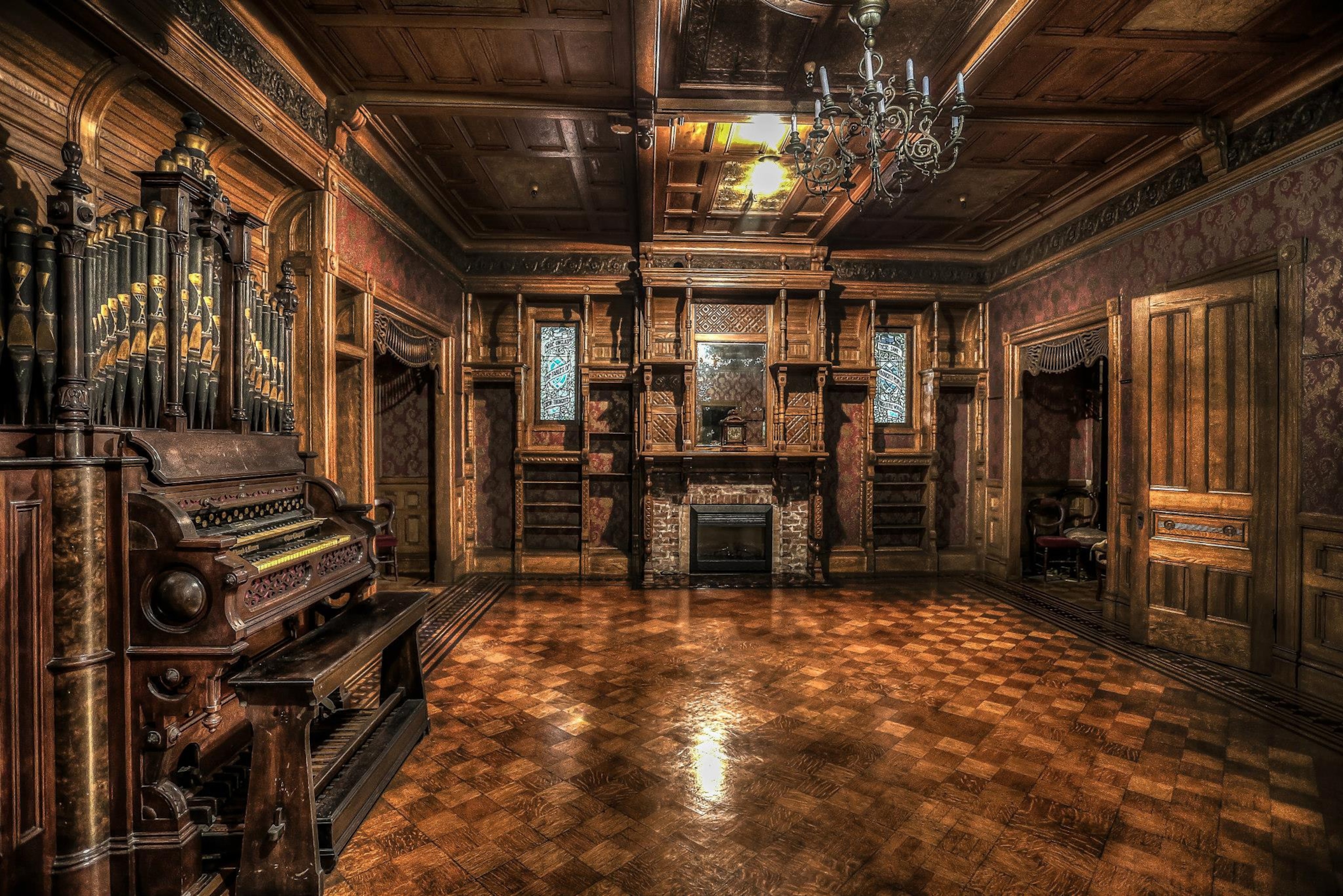 The Grand Ballroom at the Winchester Mystery House in San Jose, California.