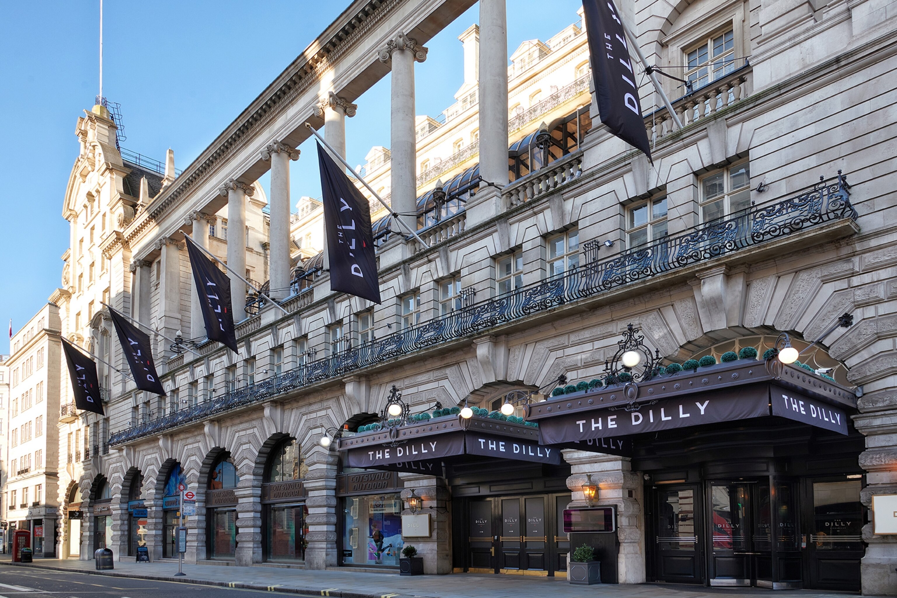 Exterior of The Dilly in London.