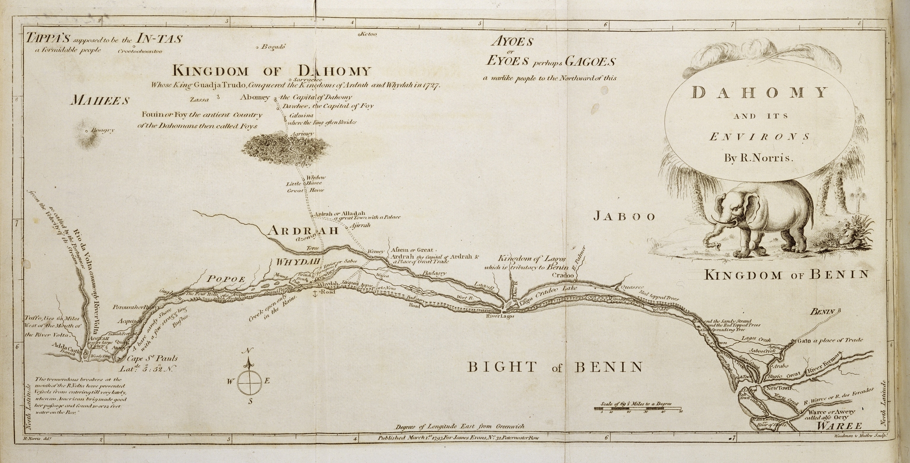 map of Dahomey (Benin)