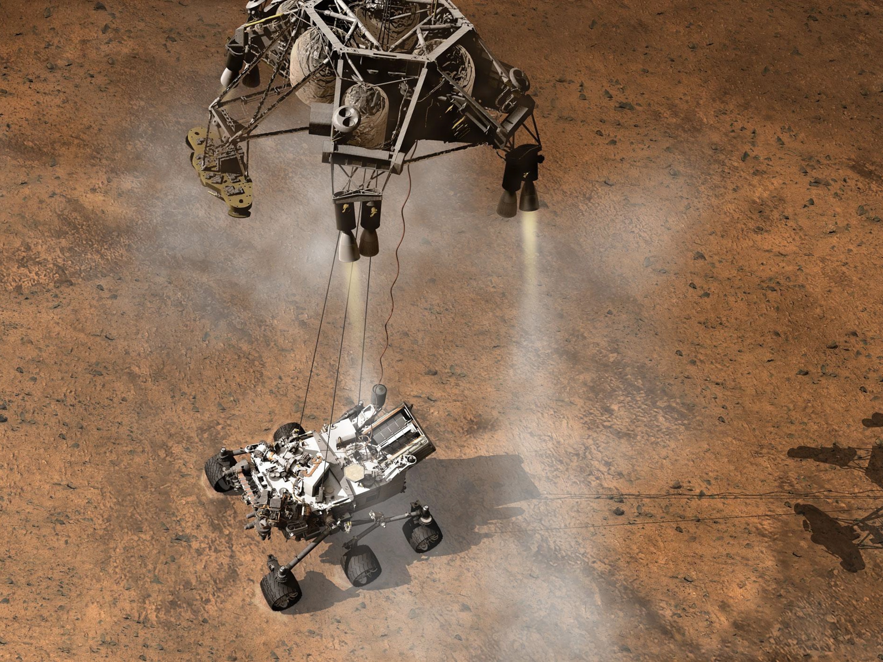 Mars rover landing picture: NASA's Curiosity (Mars Science Laboratory) touches down