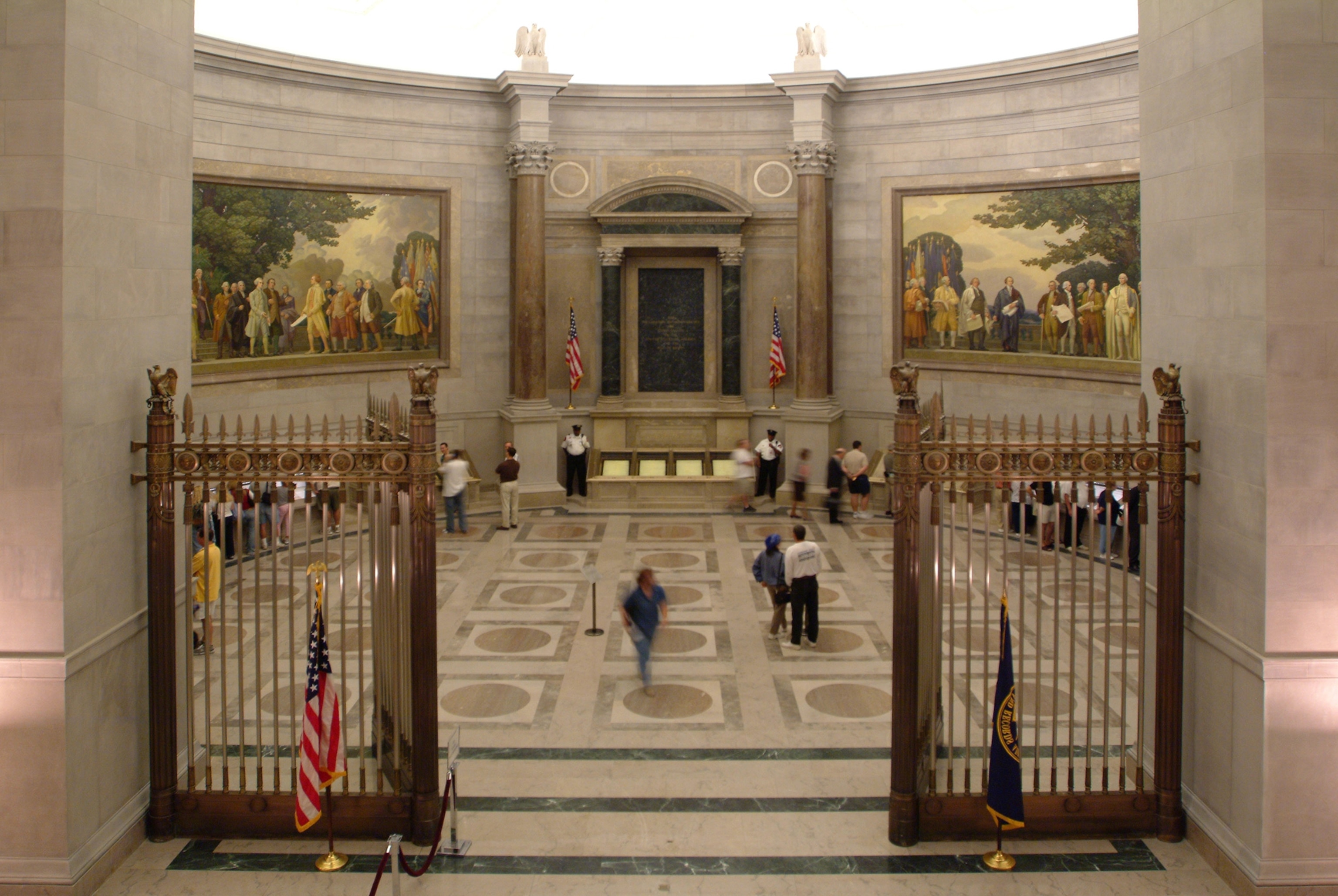 The National Archives in Washington, D.C., houses many historic documents in its rotunda.