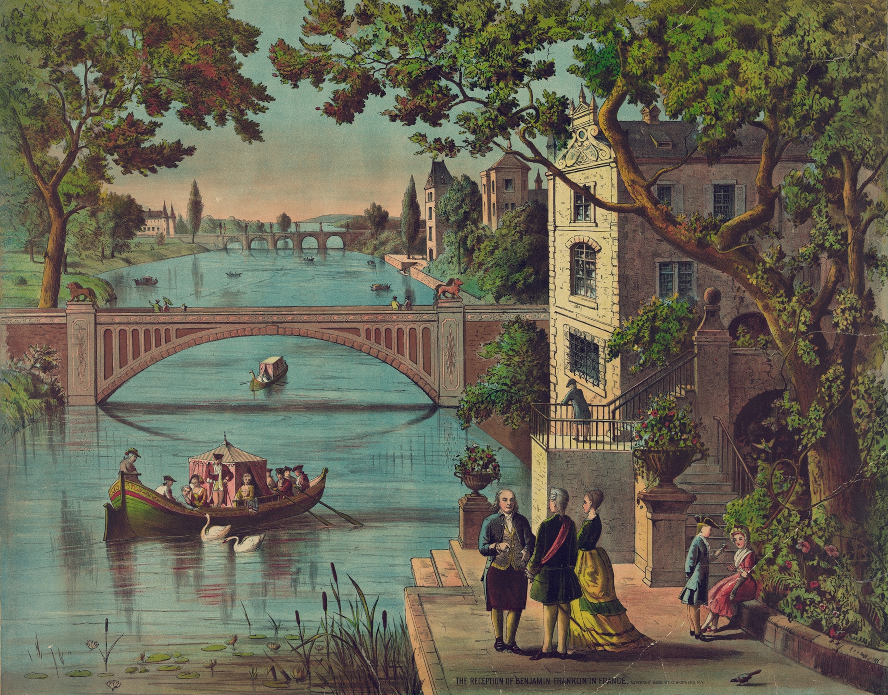The reception of Benjamin Franklin in France.