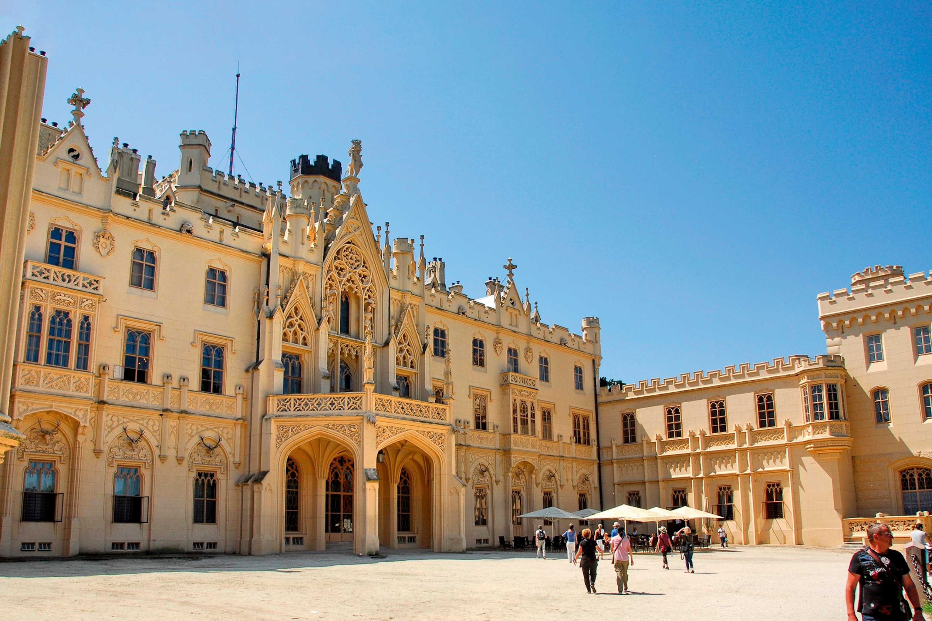 The front of Chateau Lednice.