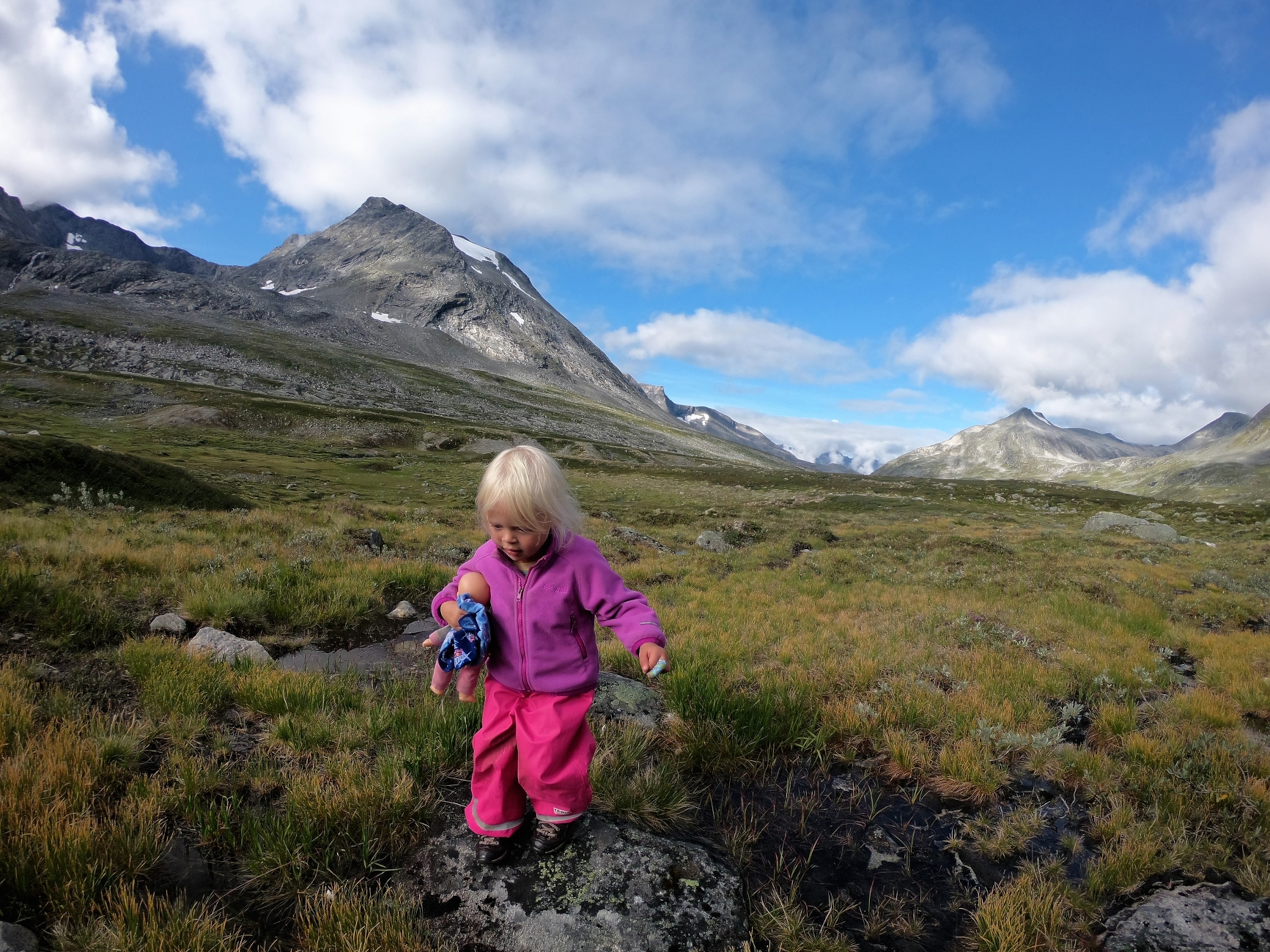 young girl hiking in Norway
