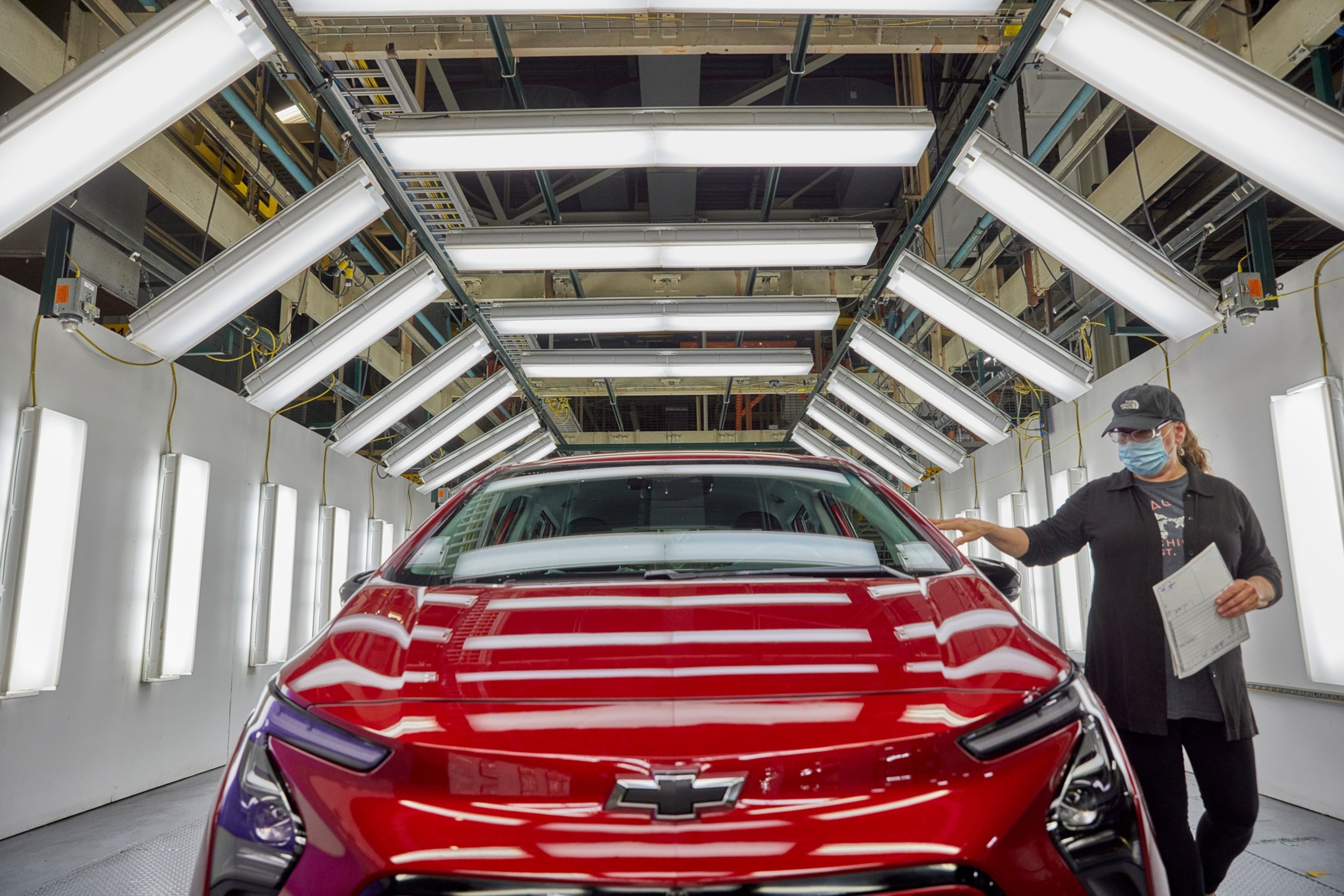 Electric Bolts are assembled at a Chevrolet factory.