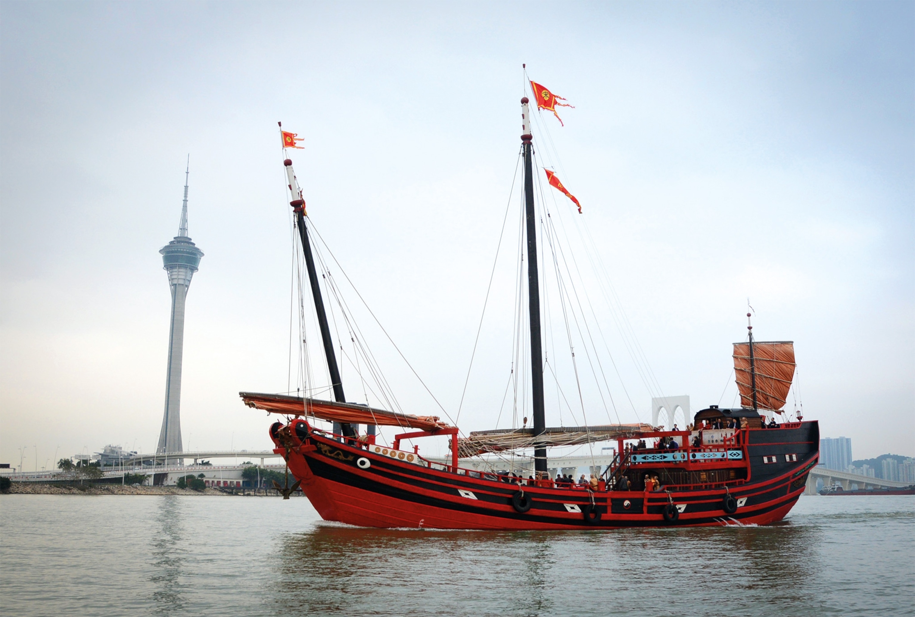 A replica of the Nanhai No. 1, built in 2014, is shown on a visit to Macao.