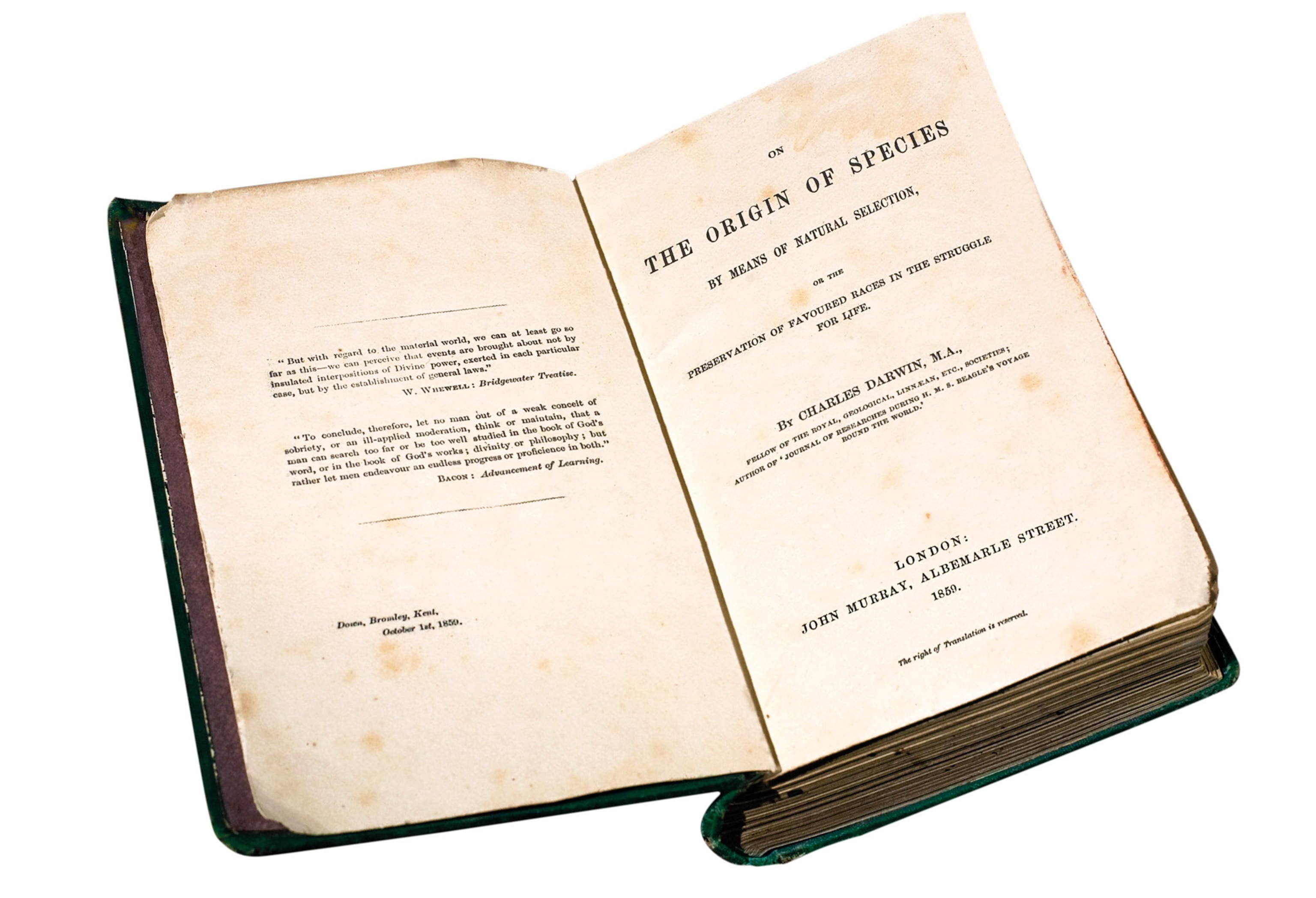 the first page of Darwin's book