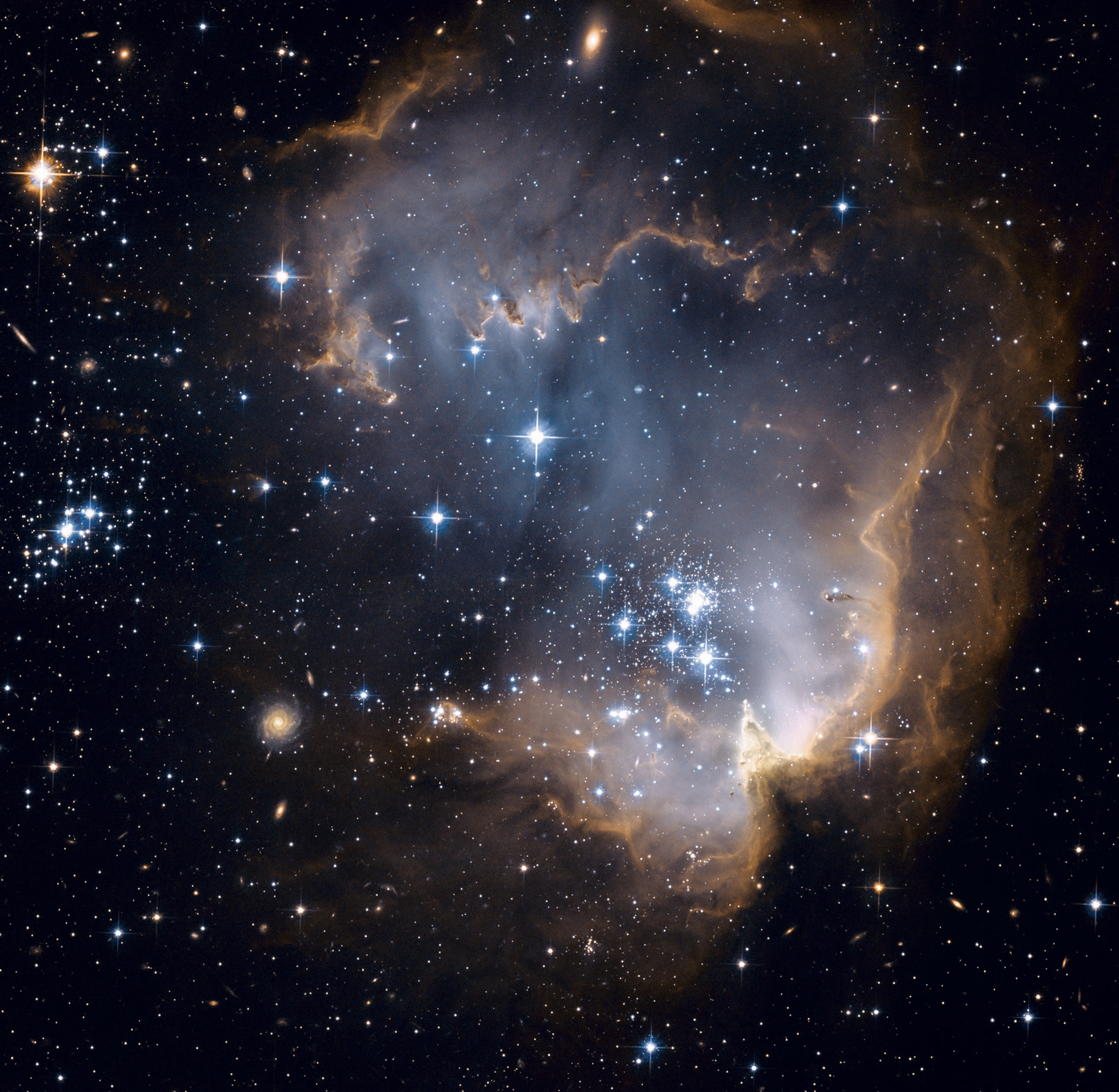 bright blue newborn stars.