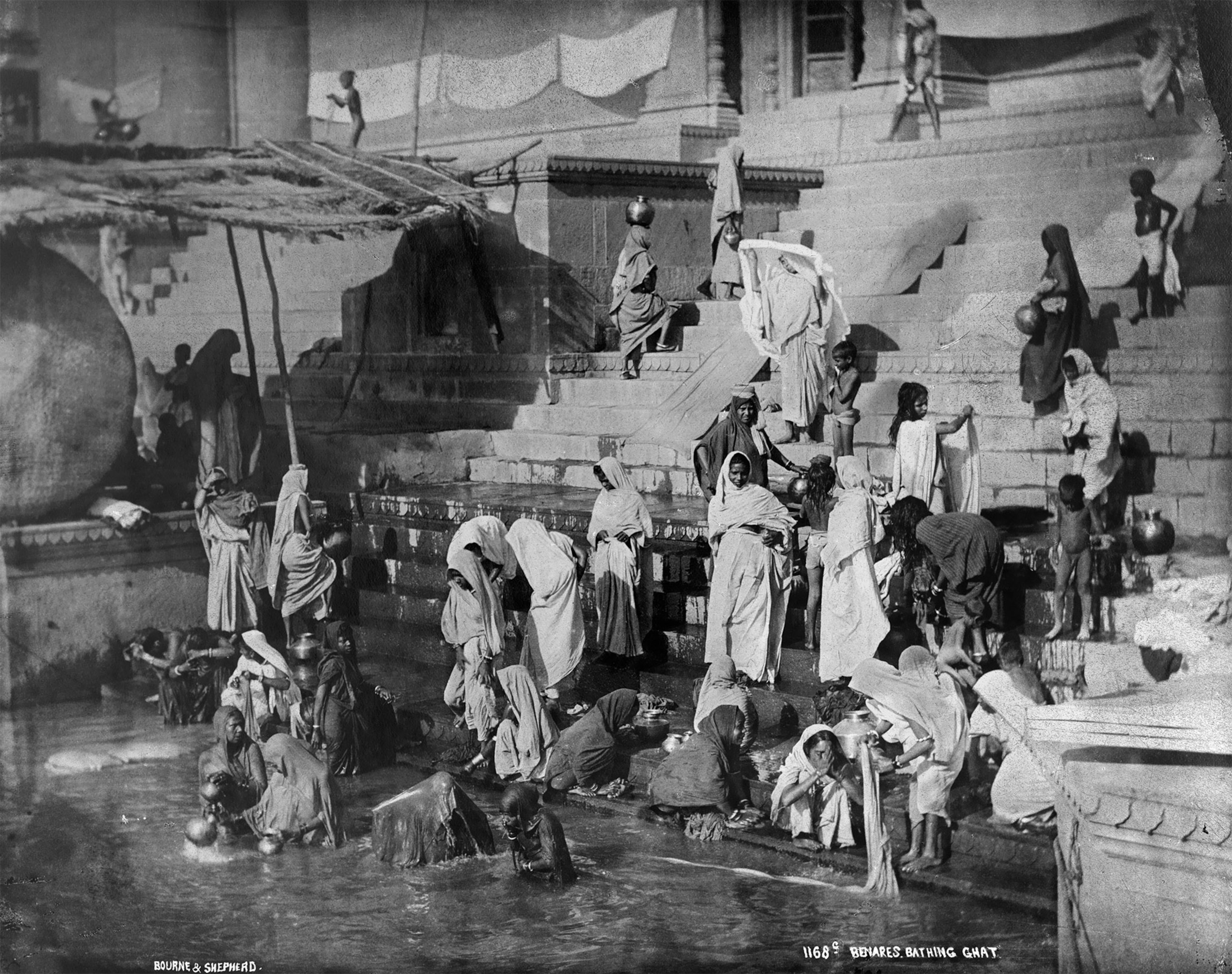 people bathing in India