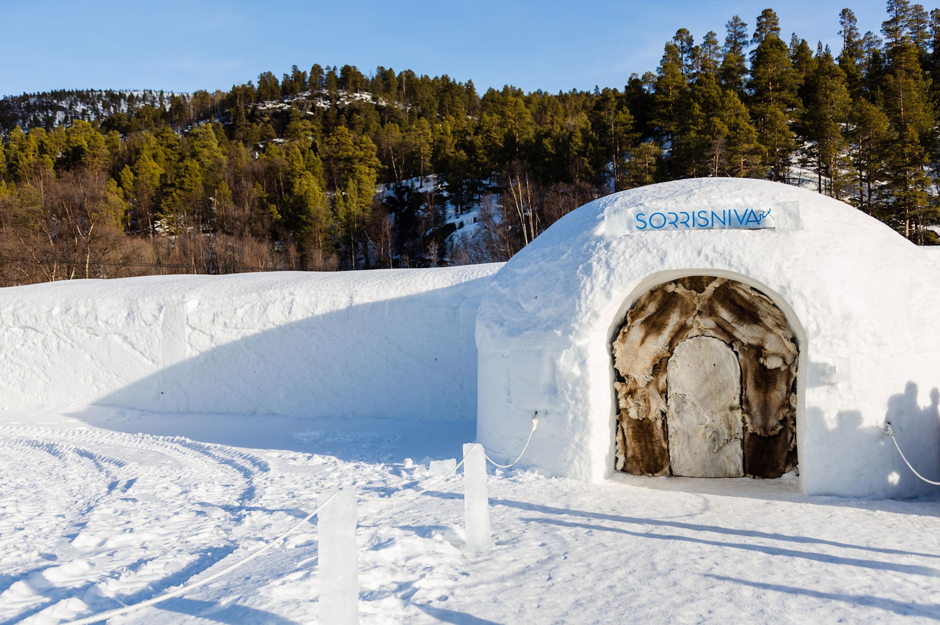 the exterior of an igloo hotel