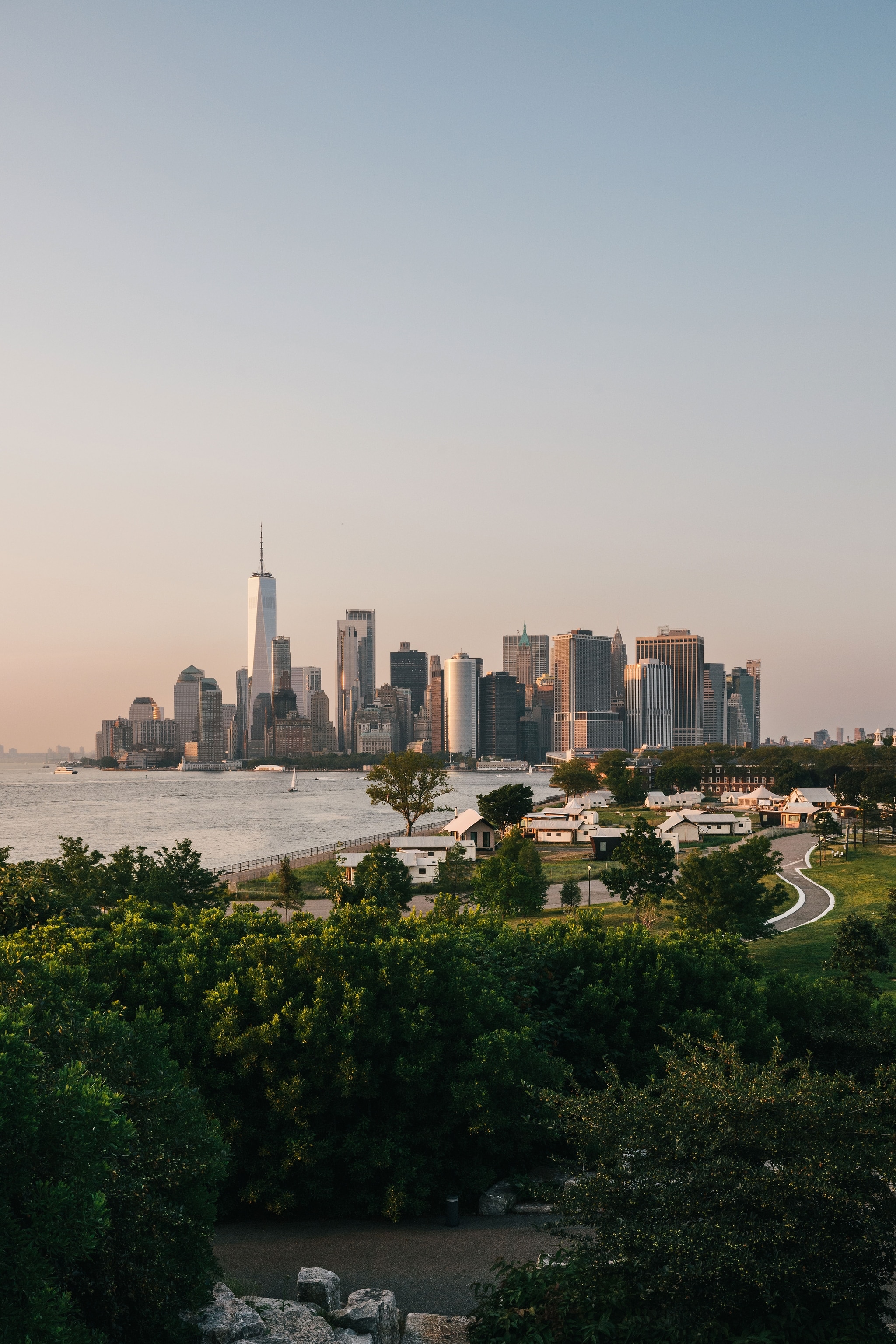 view of Manhattan city line in the distance