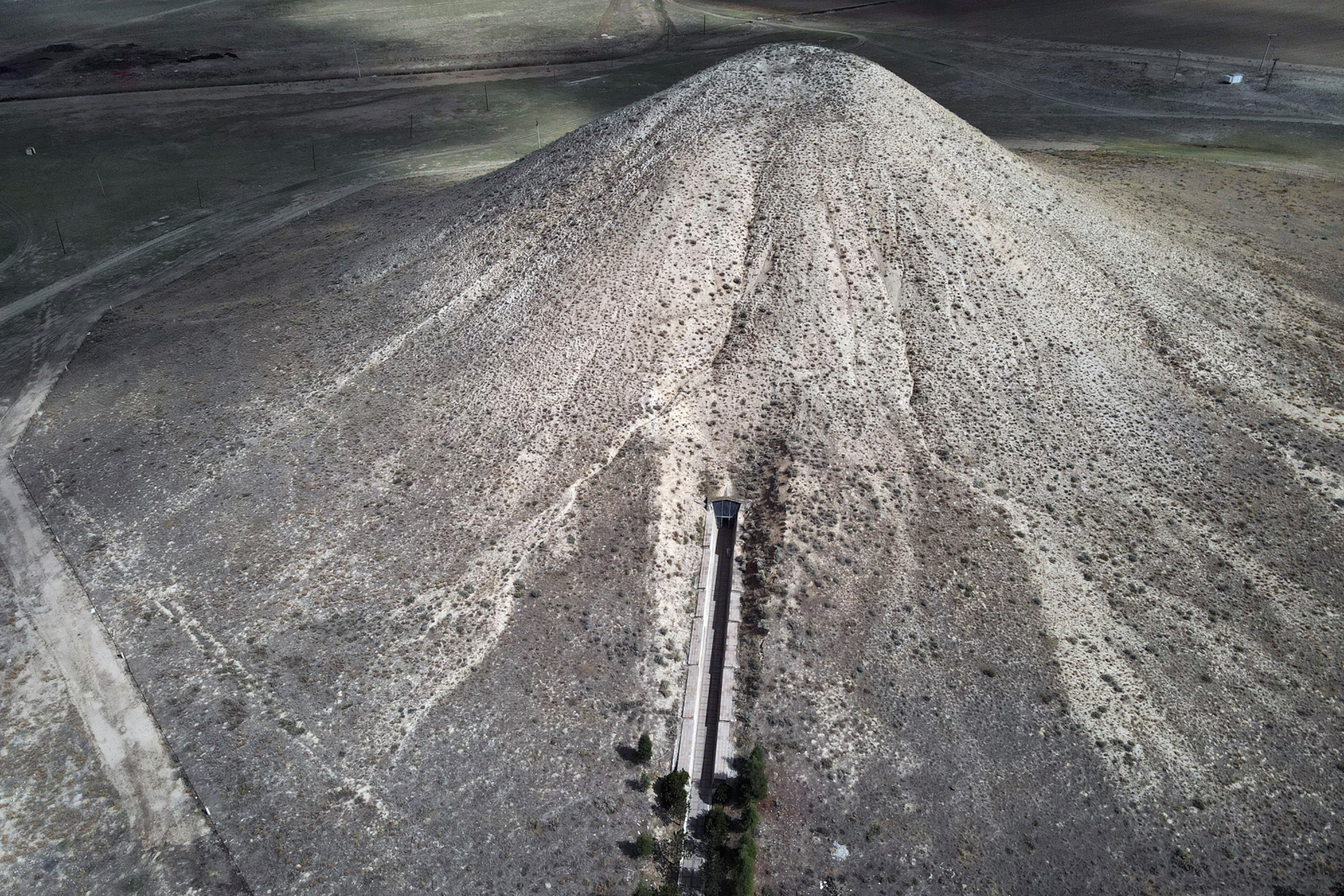 Aerial showing Midas Mound at the ancient city of Gordion.