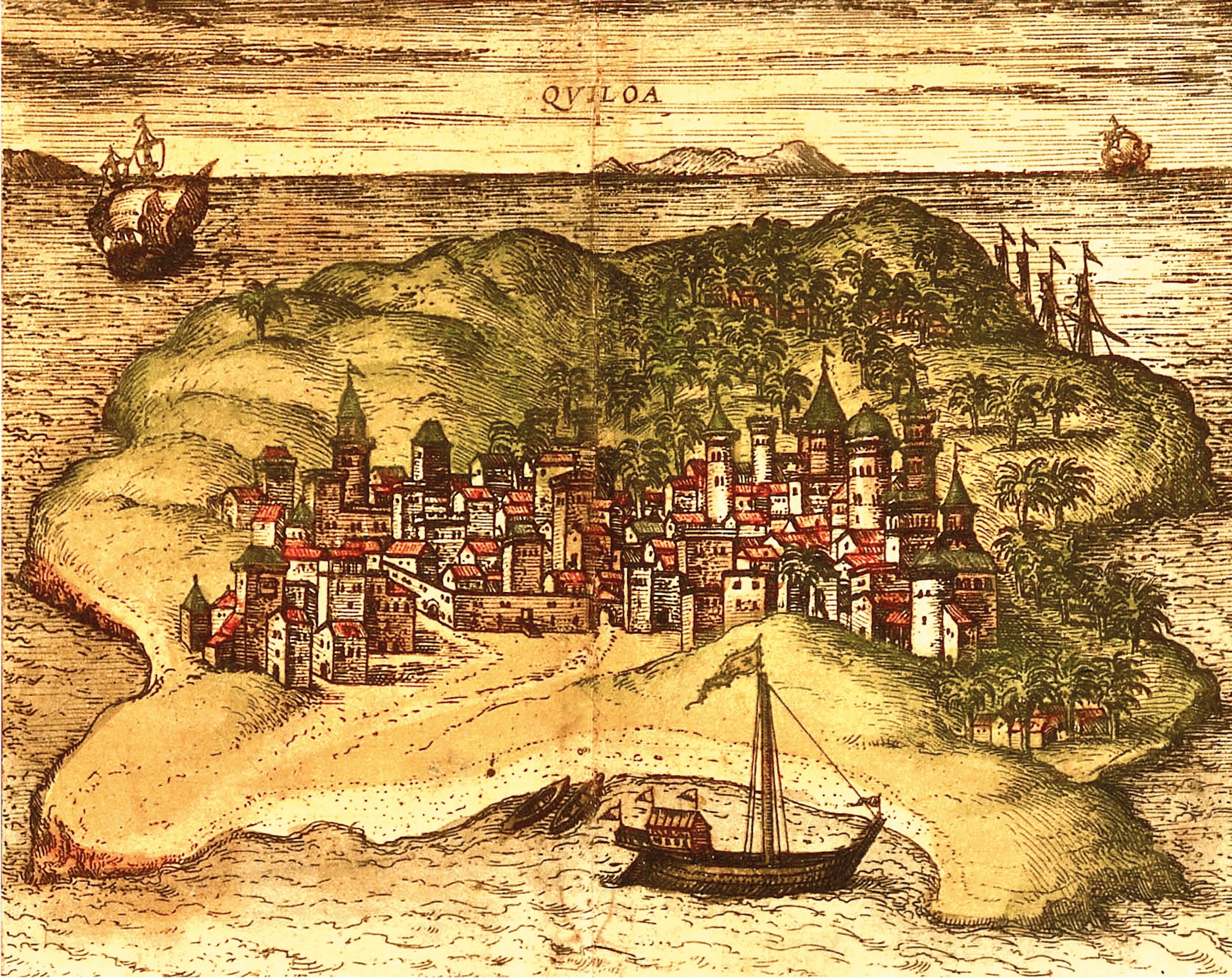 A drawing of a town