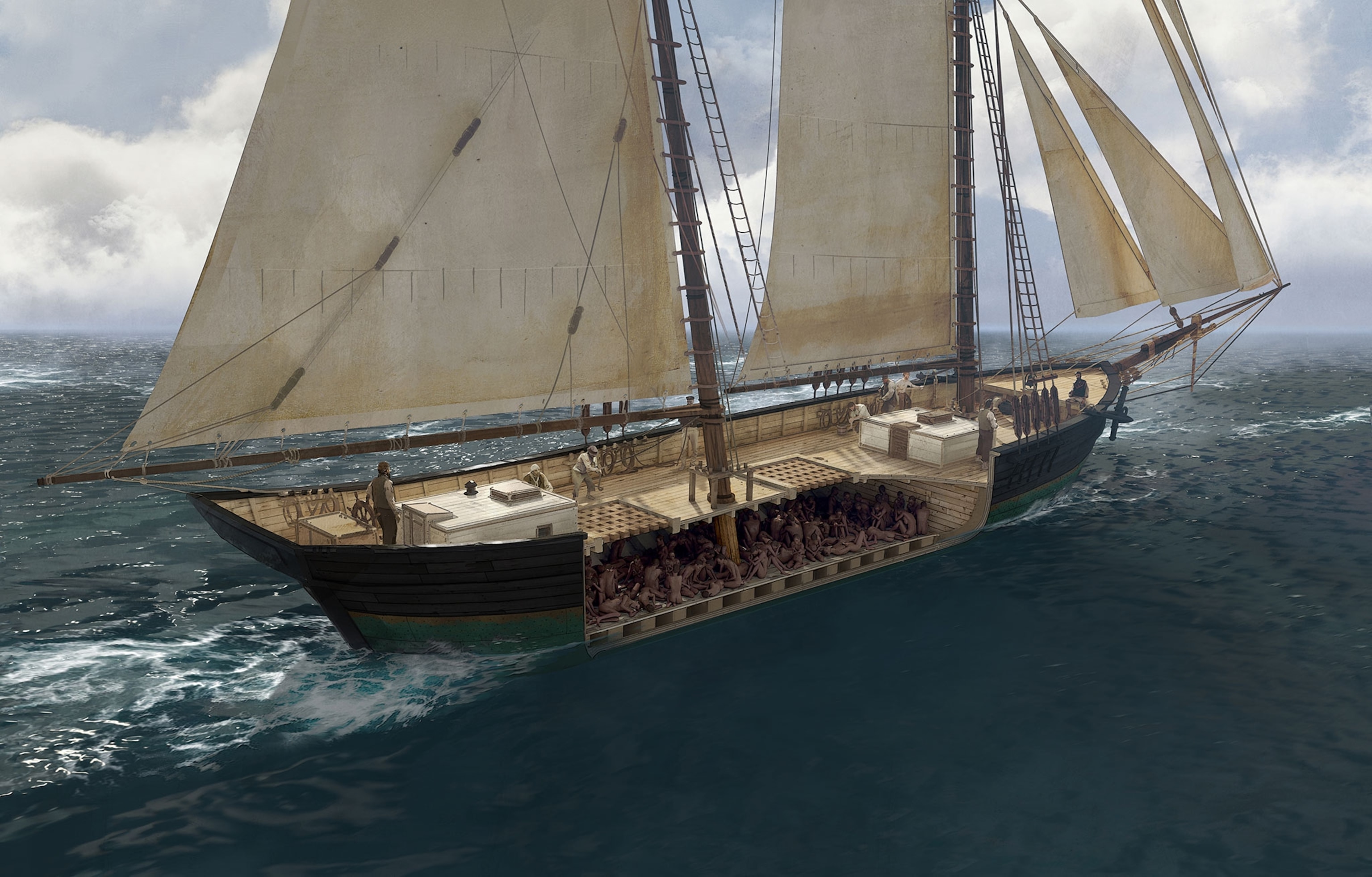 Ships like the Clotilda (seen here) ferried kidnapped Africans across the Middle Passage.