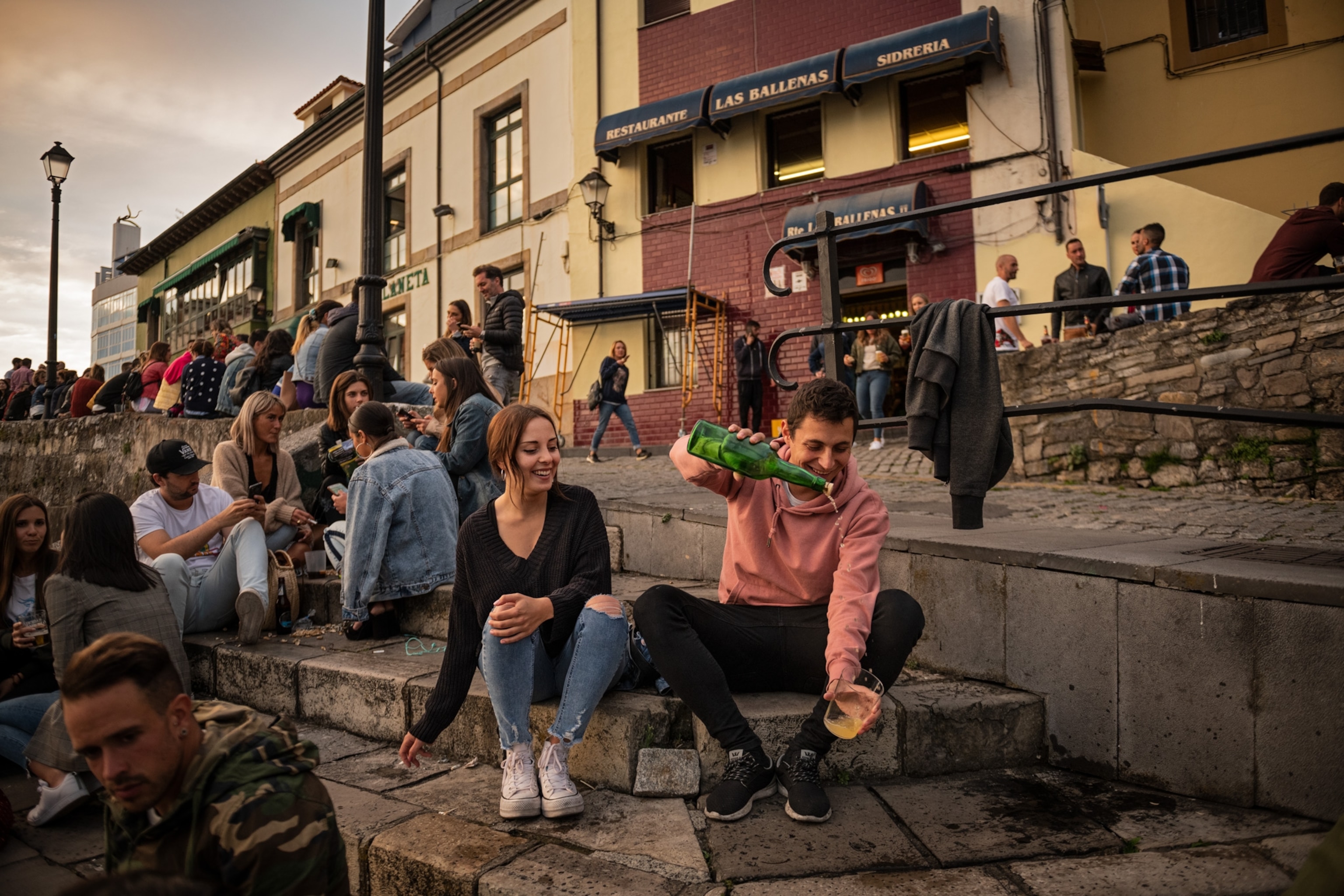 cider pouring in Gijon, Asturias, Spain