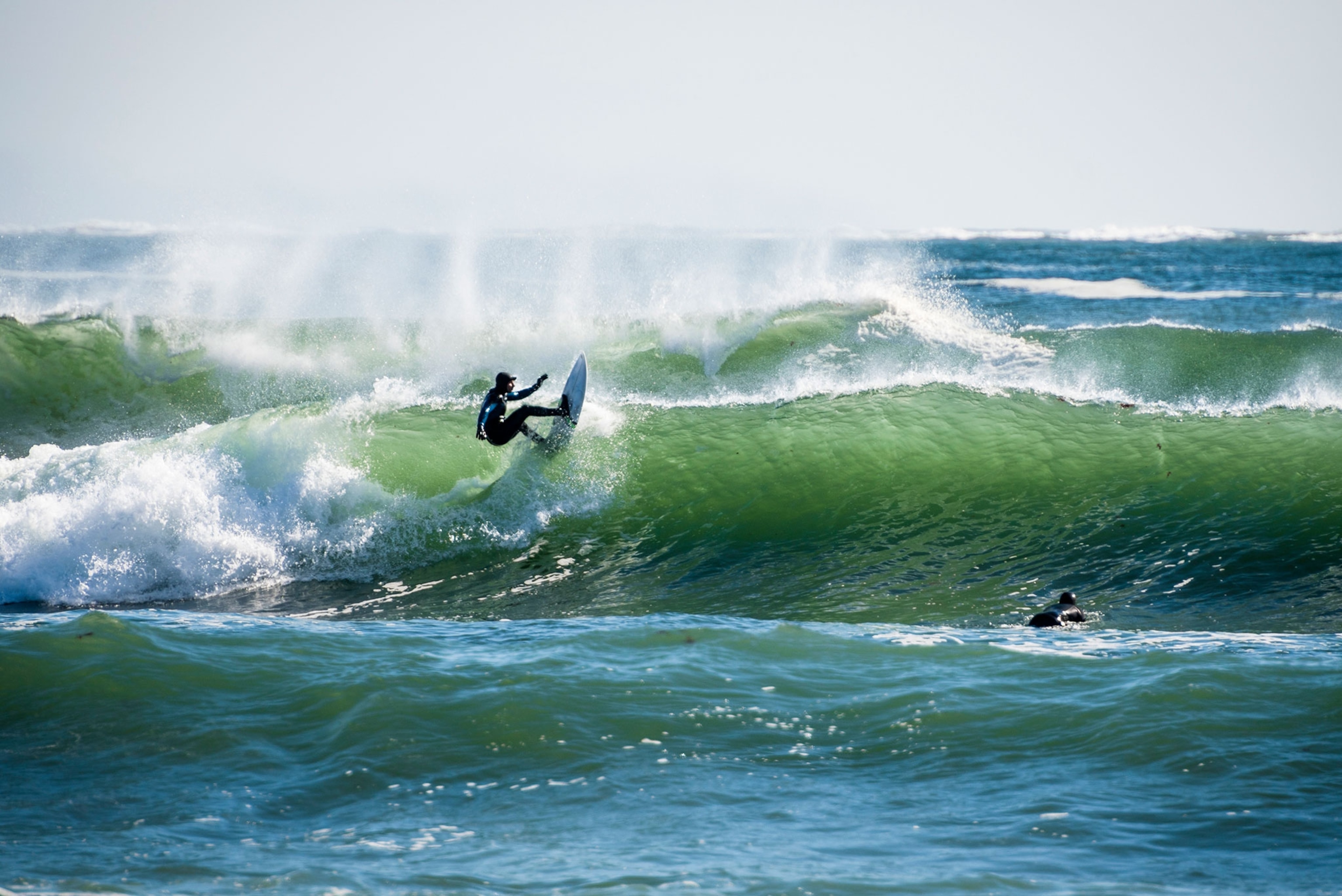 a surfer in Narragansett, Rhode Island