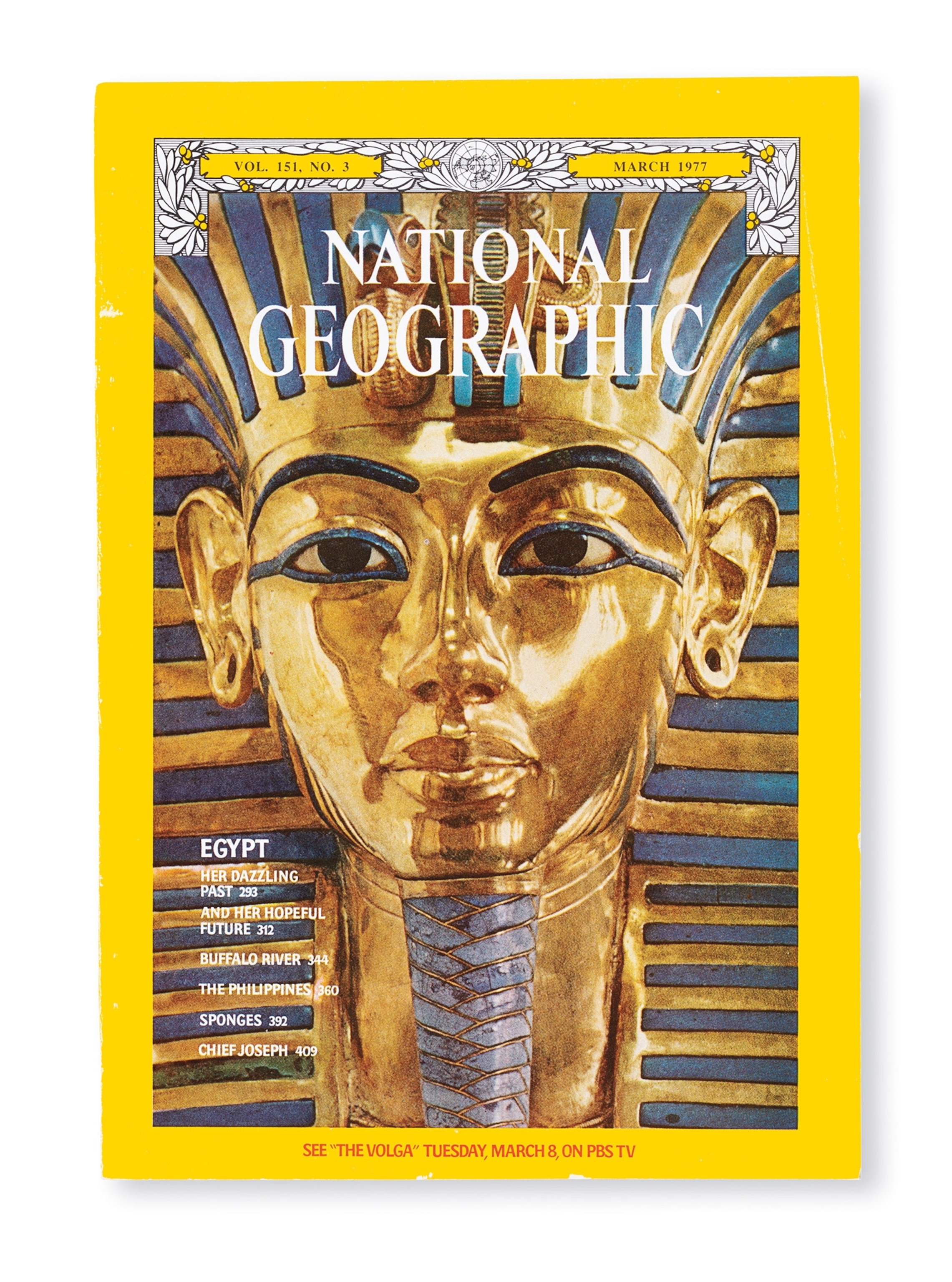 Picture of NGM cover with golden mask of King Tut.