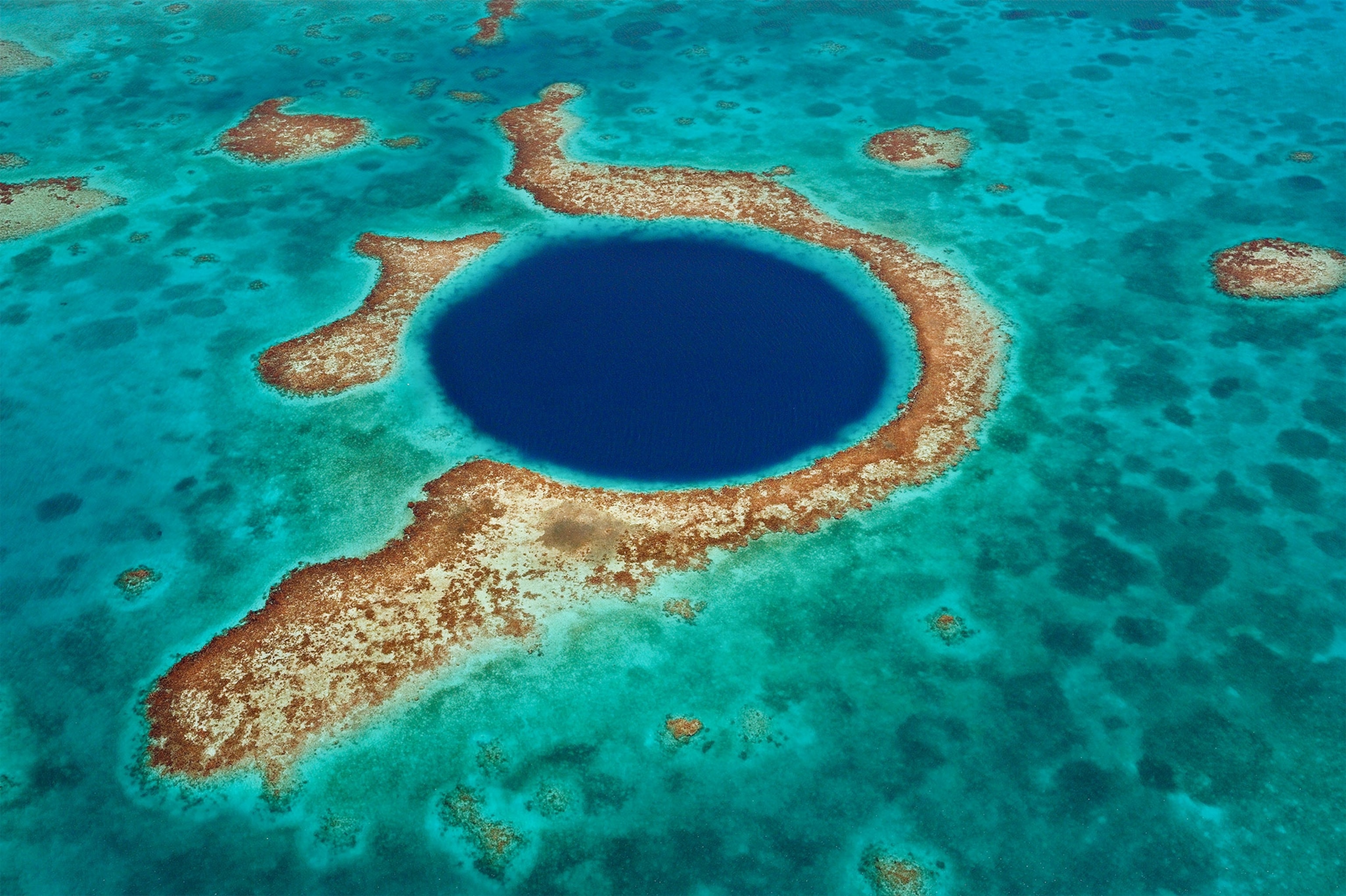 the Blue Hole off the coast of Belize