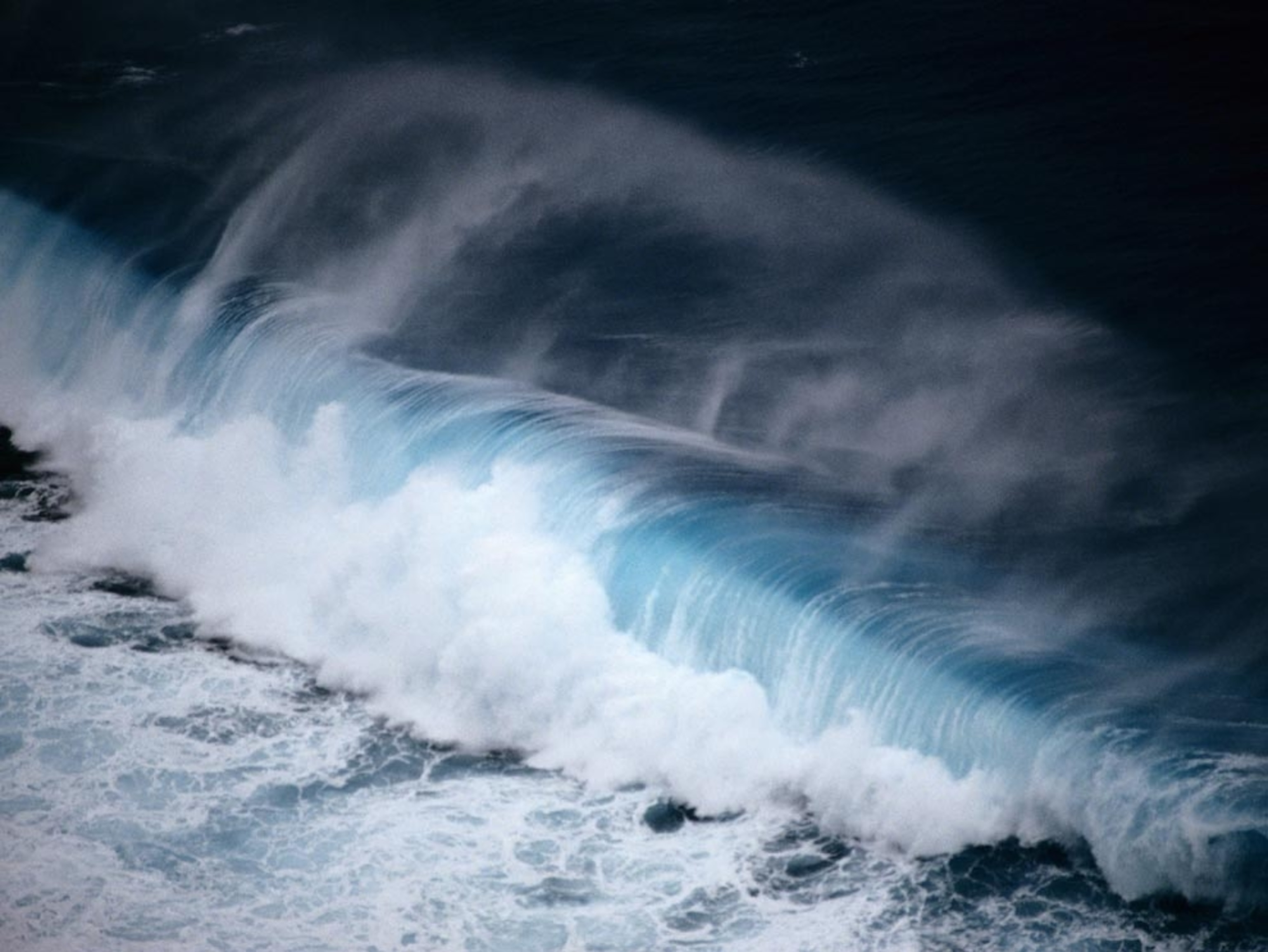 Waves crashing on island of Palau