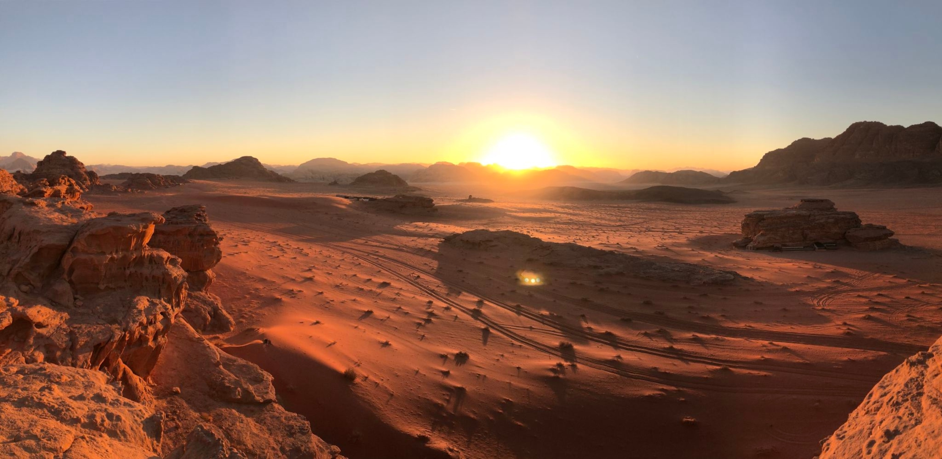 sun over Wadi Rum, Jordan