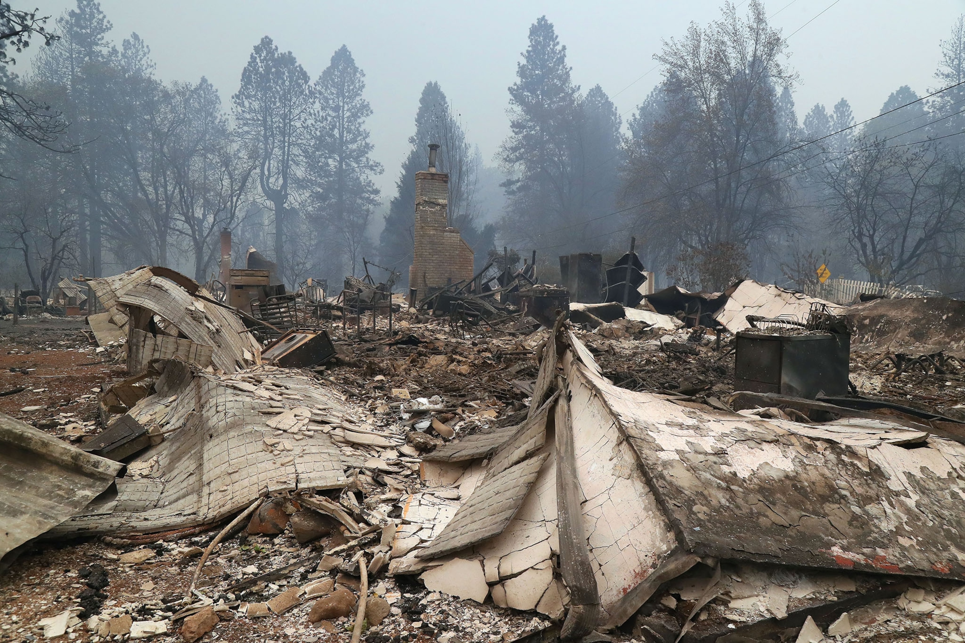 a burned Paradise, California