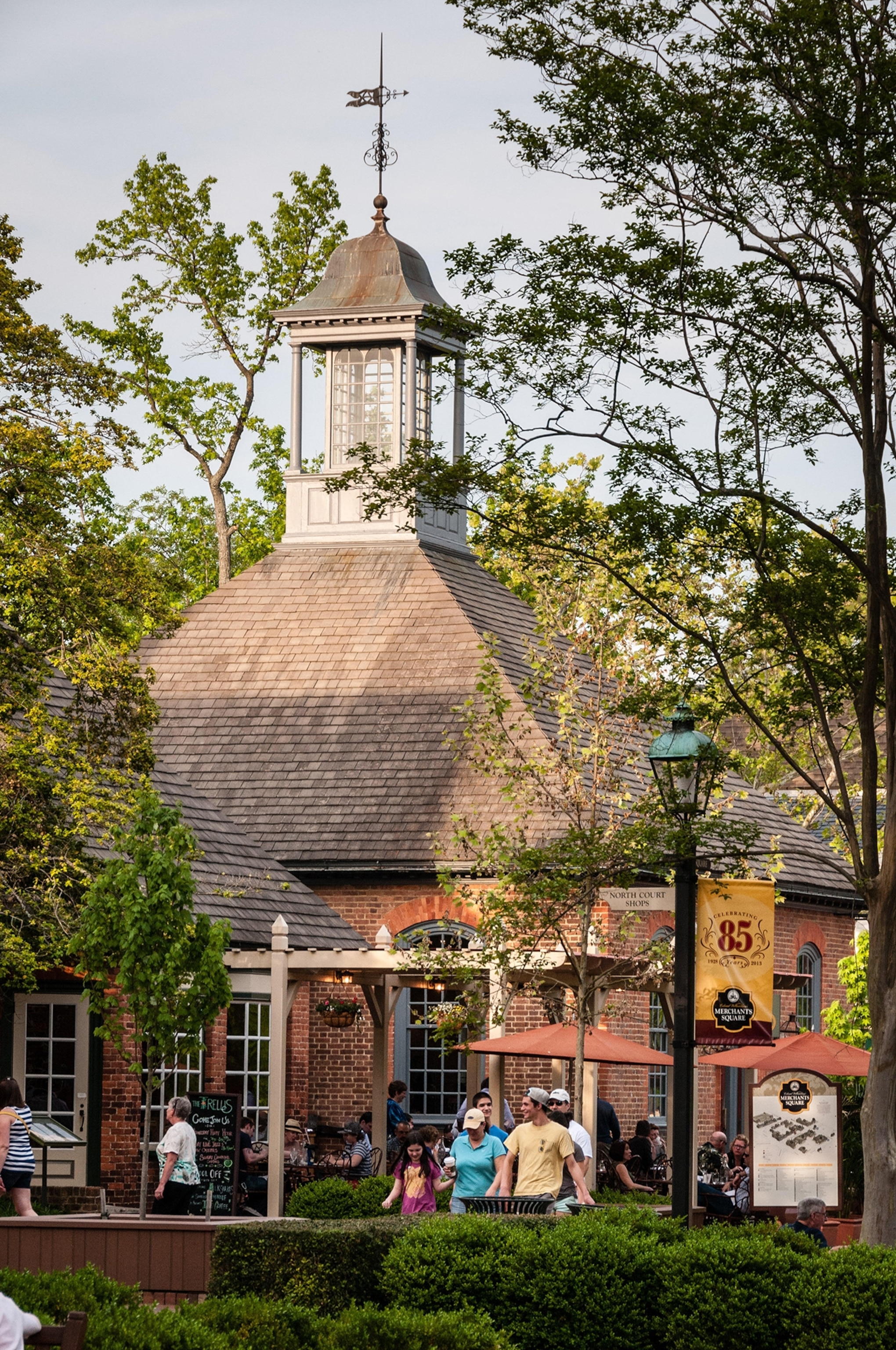 Cupola at sunset, Merchants Square, Colonial Williamsburg, Virginia